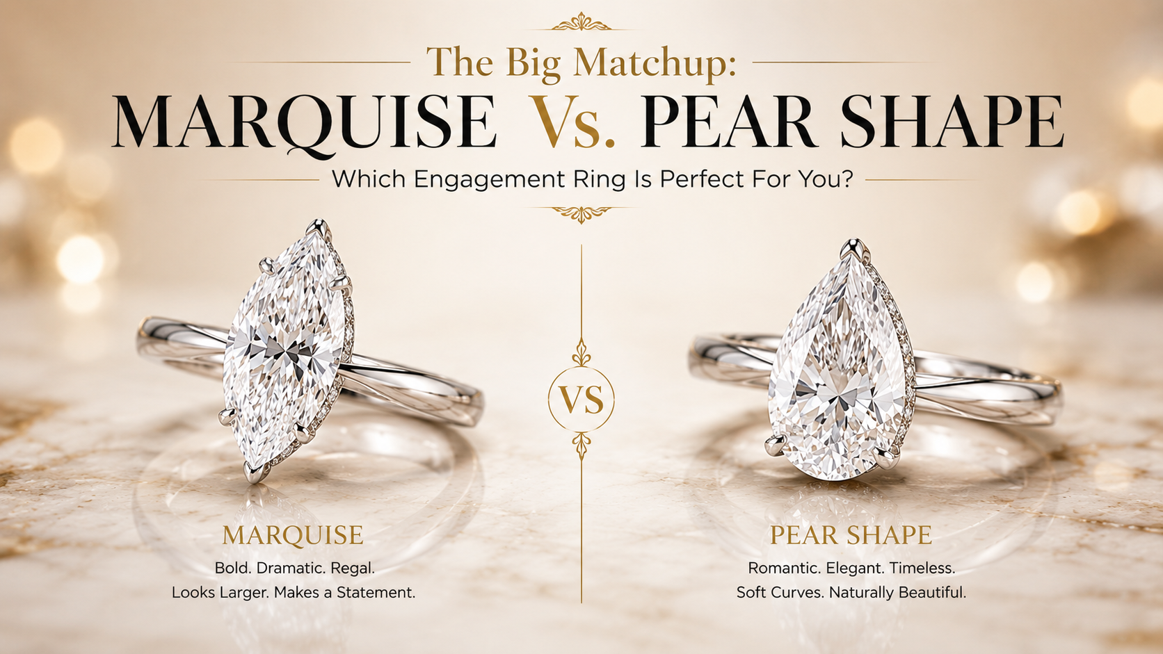Marquise Engagement Ring Vs Pear Shape Engagement Ring
