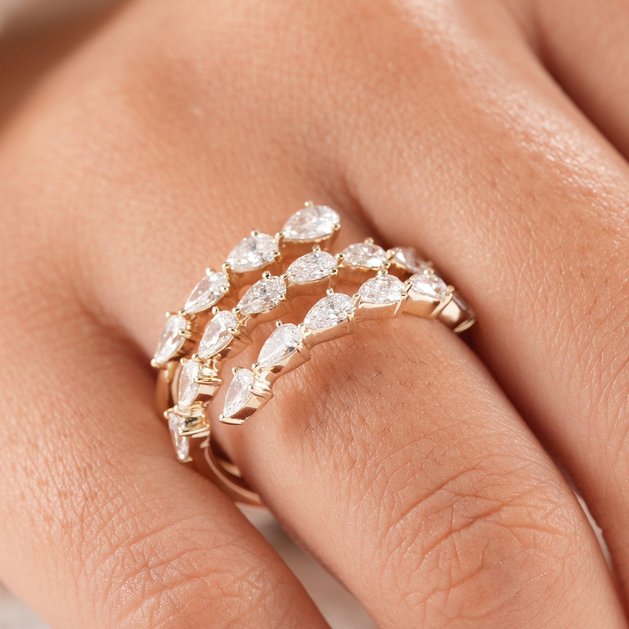 Luxury lab diamond stackable band for women.