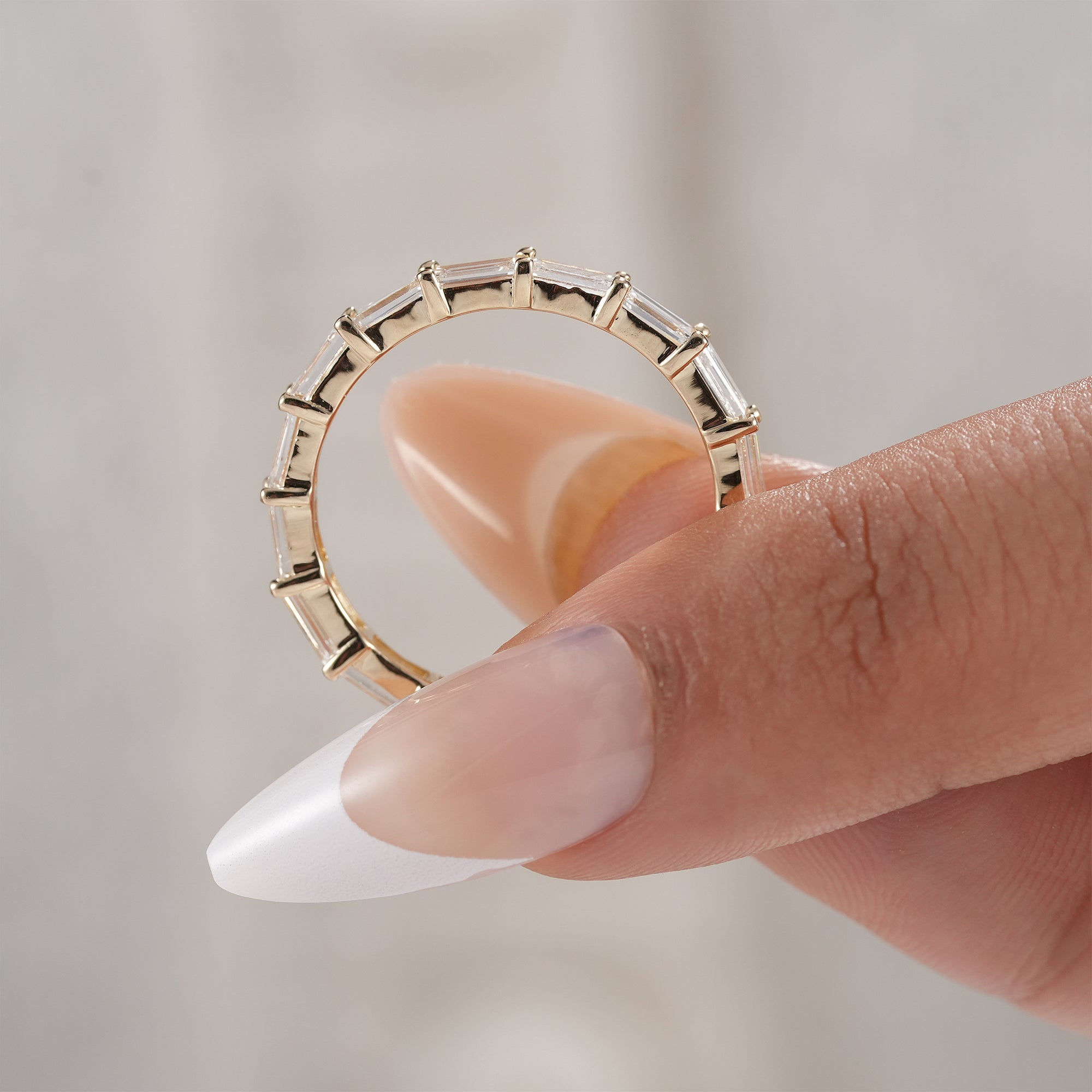 Everyday luxury lab diamond baguette ring.