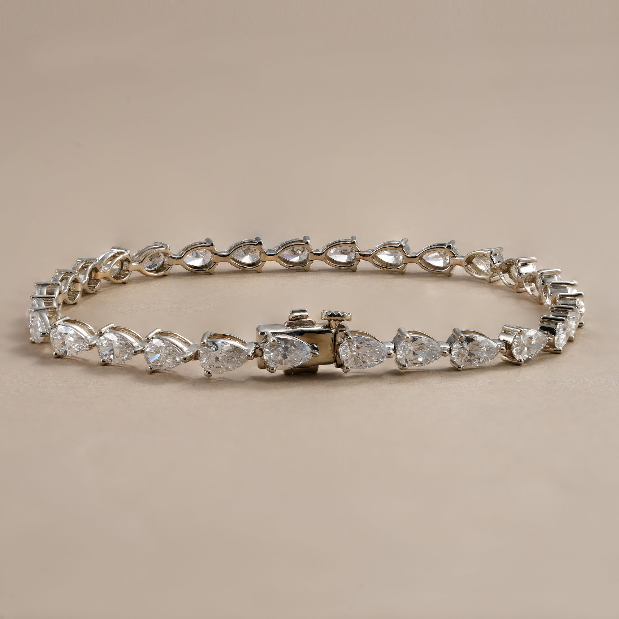 Fine jewelry pear lab grown diamond bracelet for everyday wear.