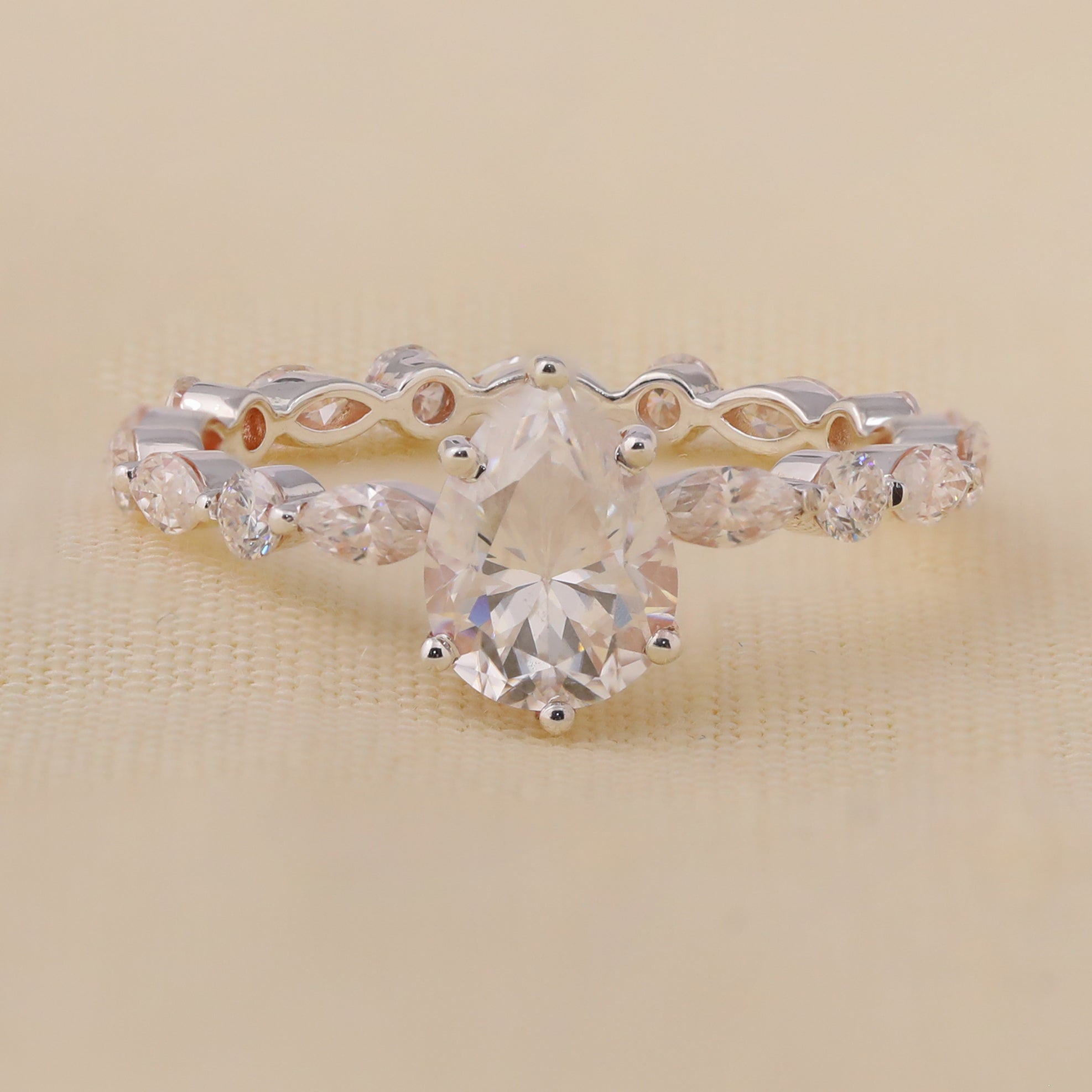 Pear Lab Grown Diamond Solitaire Engagement Ring