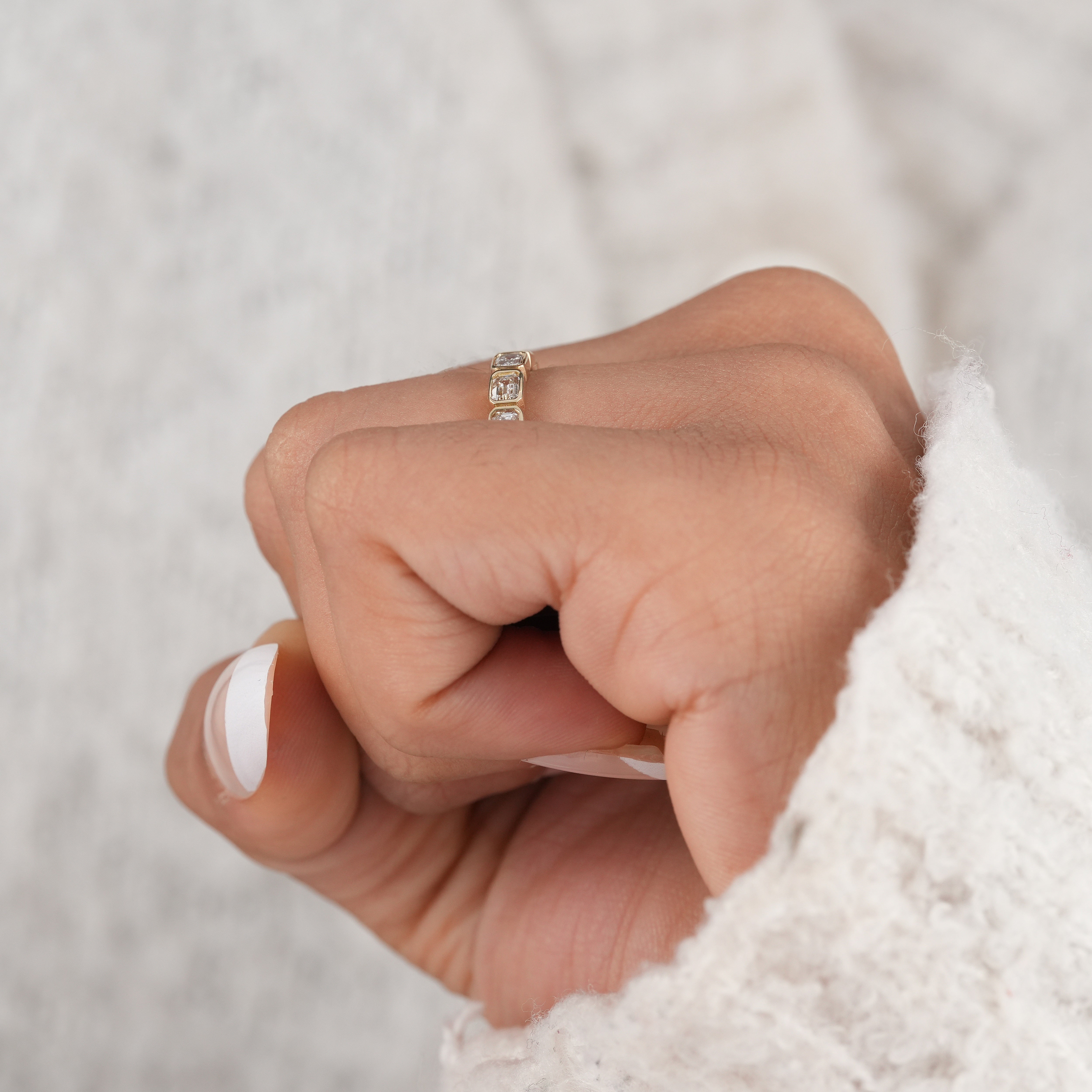 Everyday luxury emerald cut lab diamond ring.