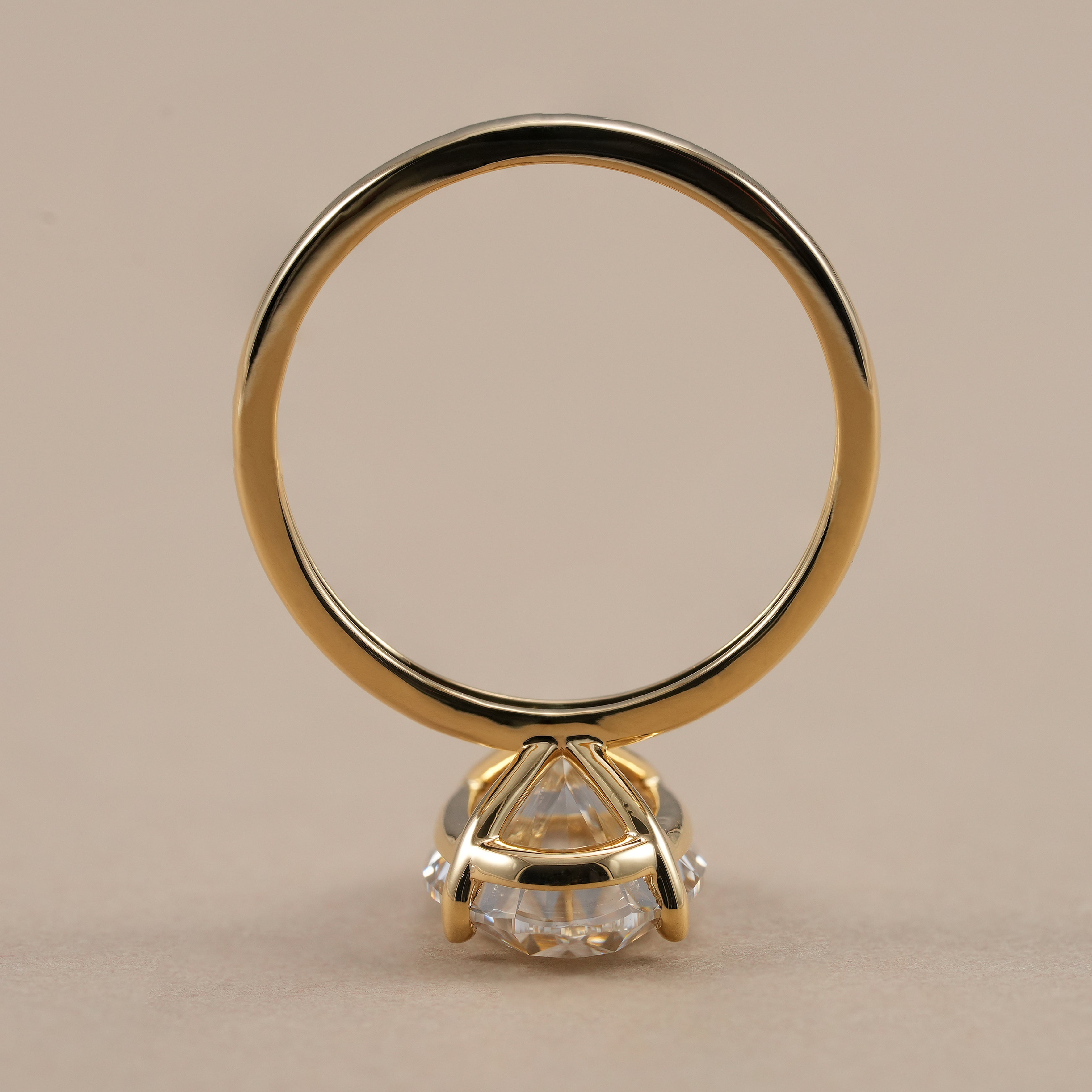 3.5 carat oval lab grown diamond bridal ring.