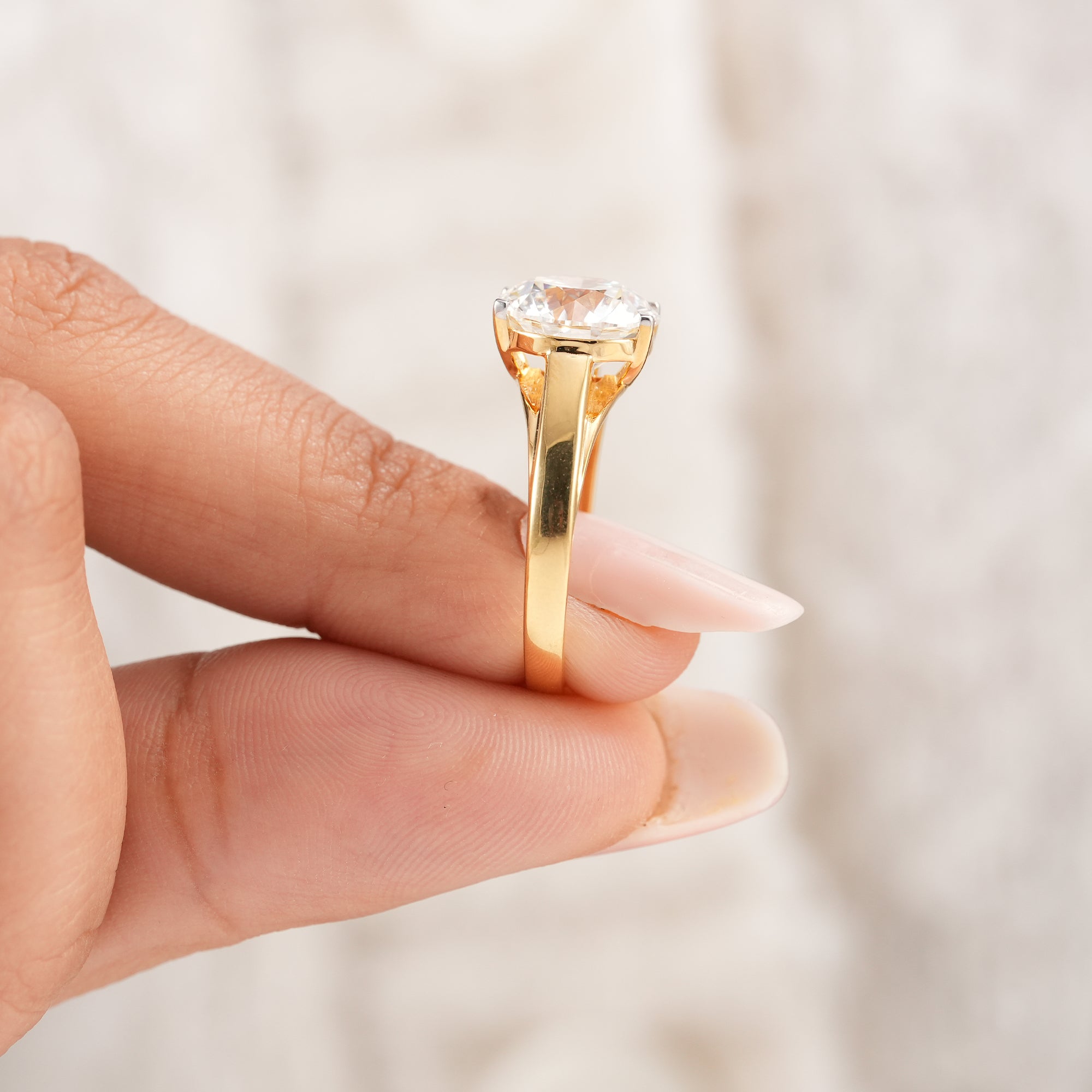 3.70 CT Round Lab Grown Diamond Solitaire Engagement Ring, IGI Certified