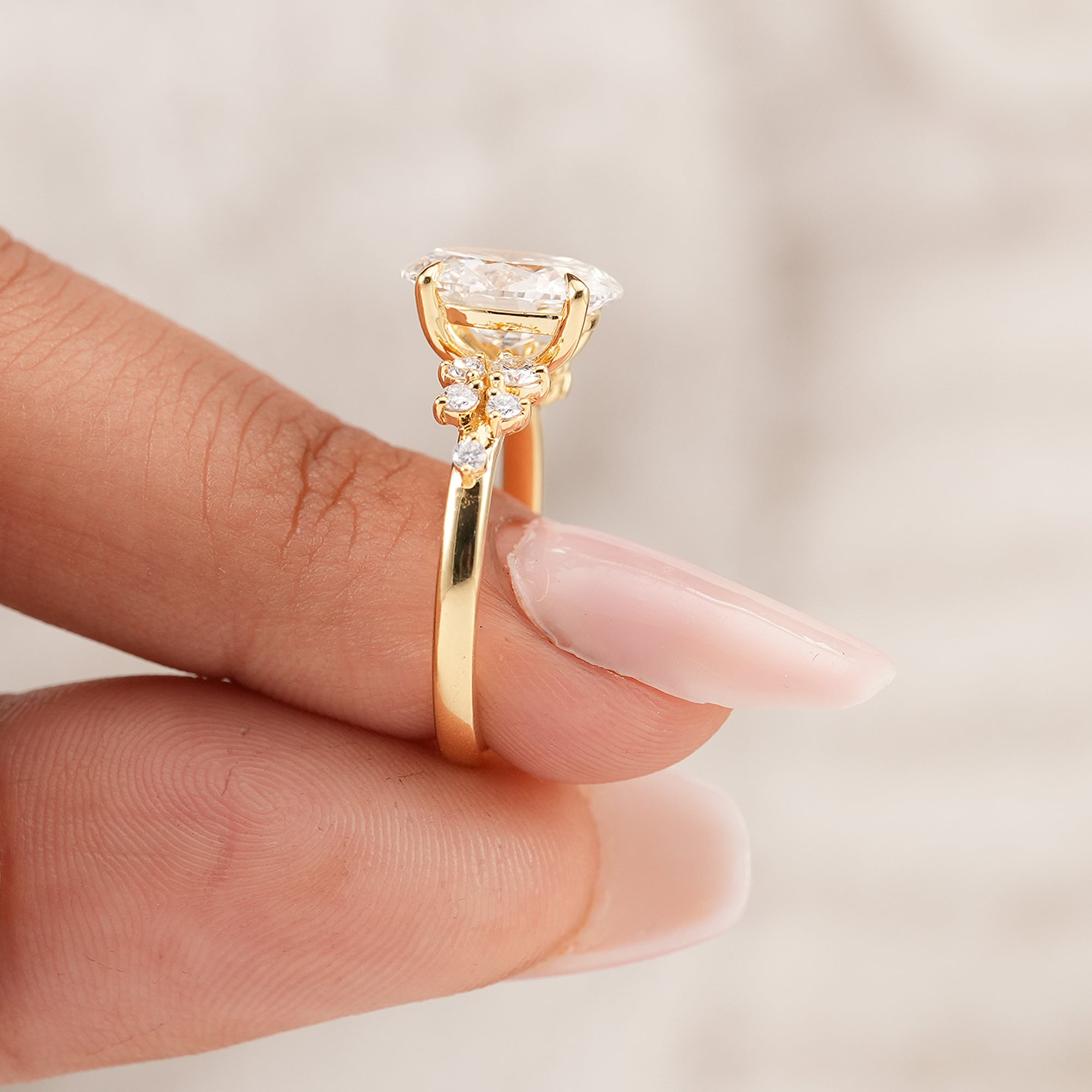 Ethical lab grown oval diamond ring for women