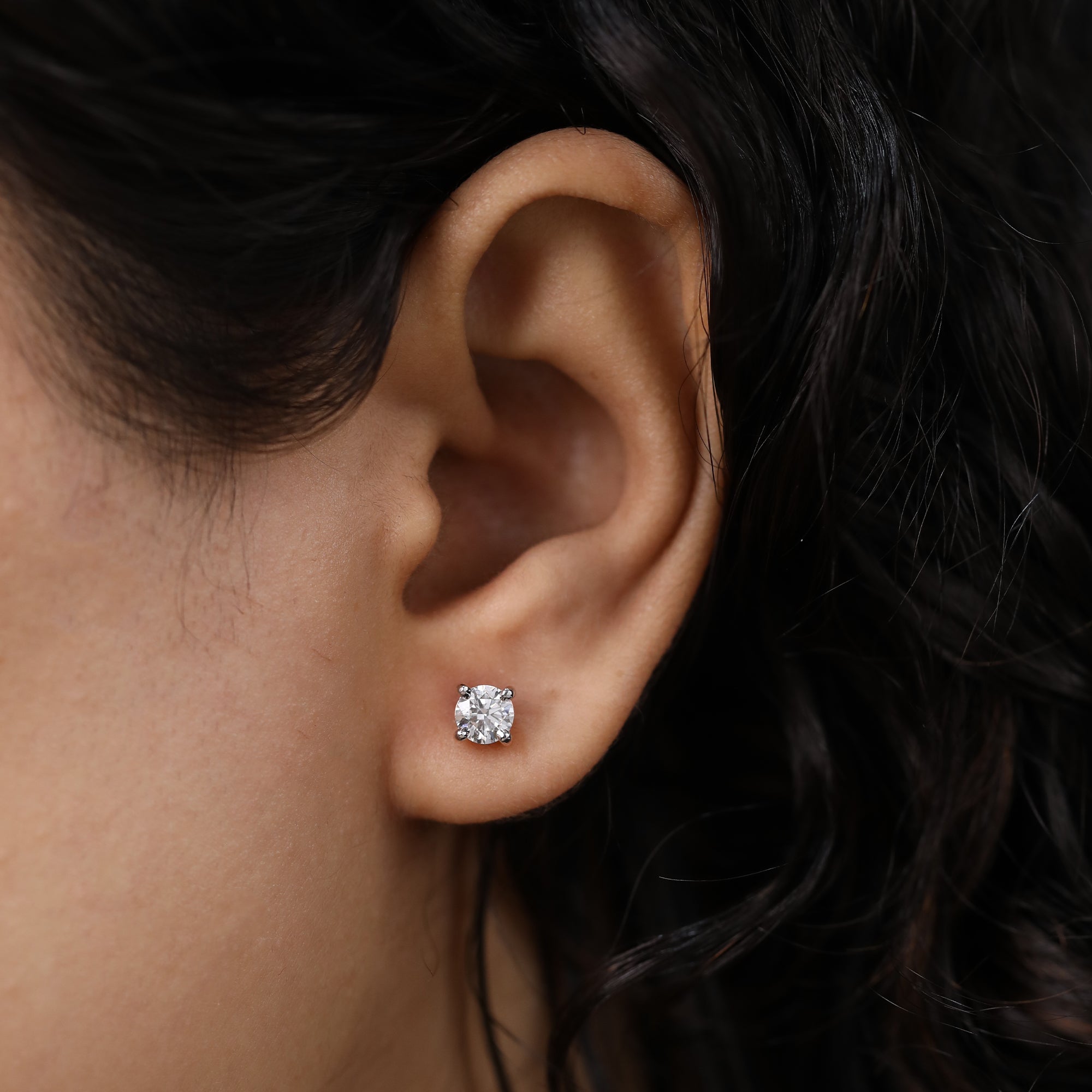 Minimalist round diamond stud earrings ideal for daily wear
