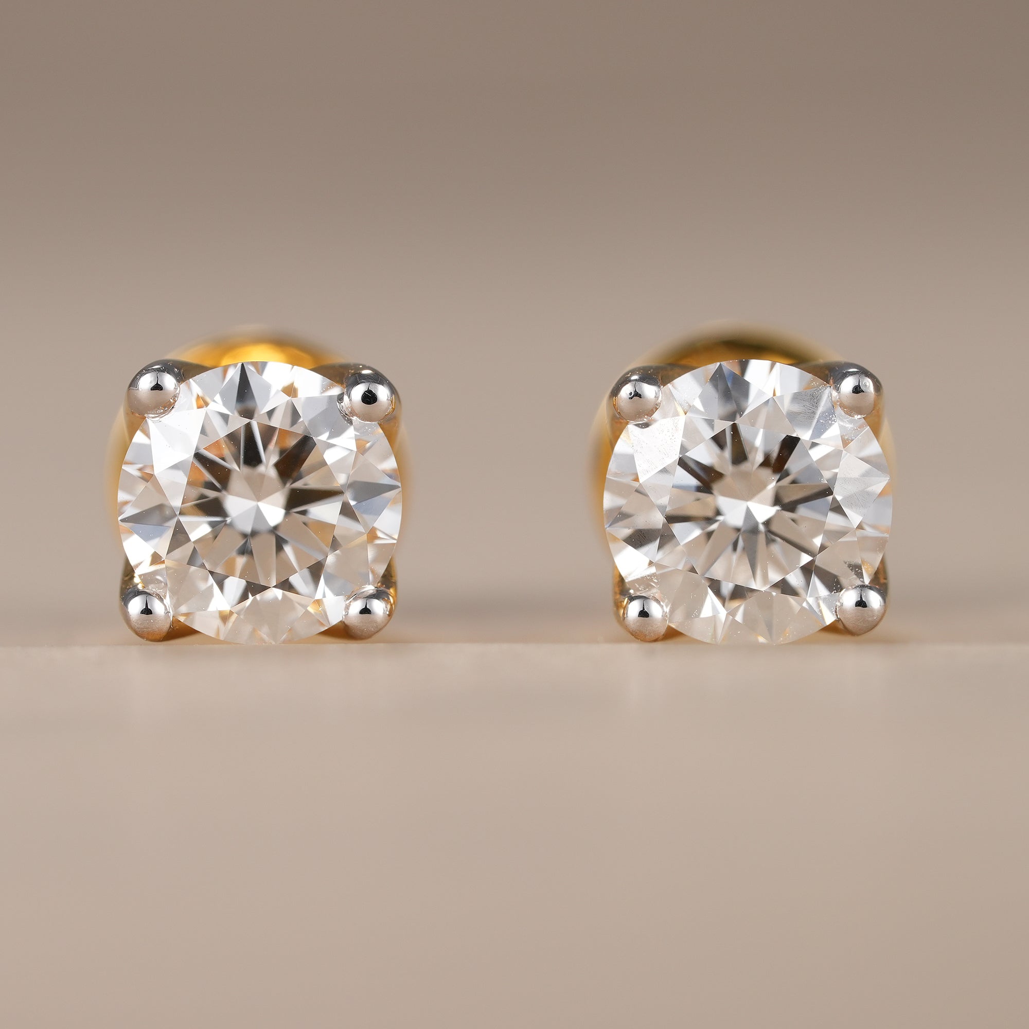 Round Cut Lab grown Diamond Stud Earrings