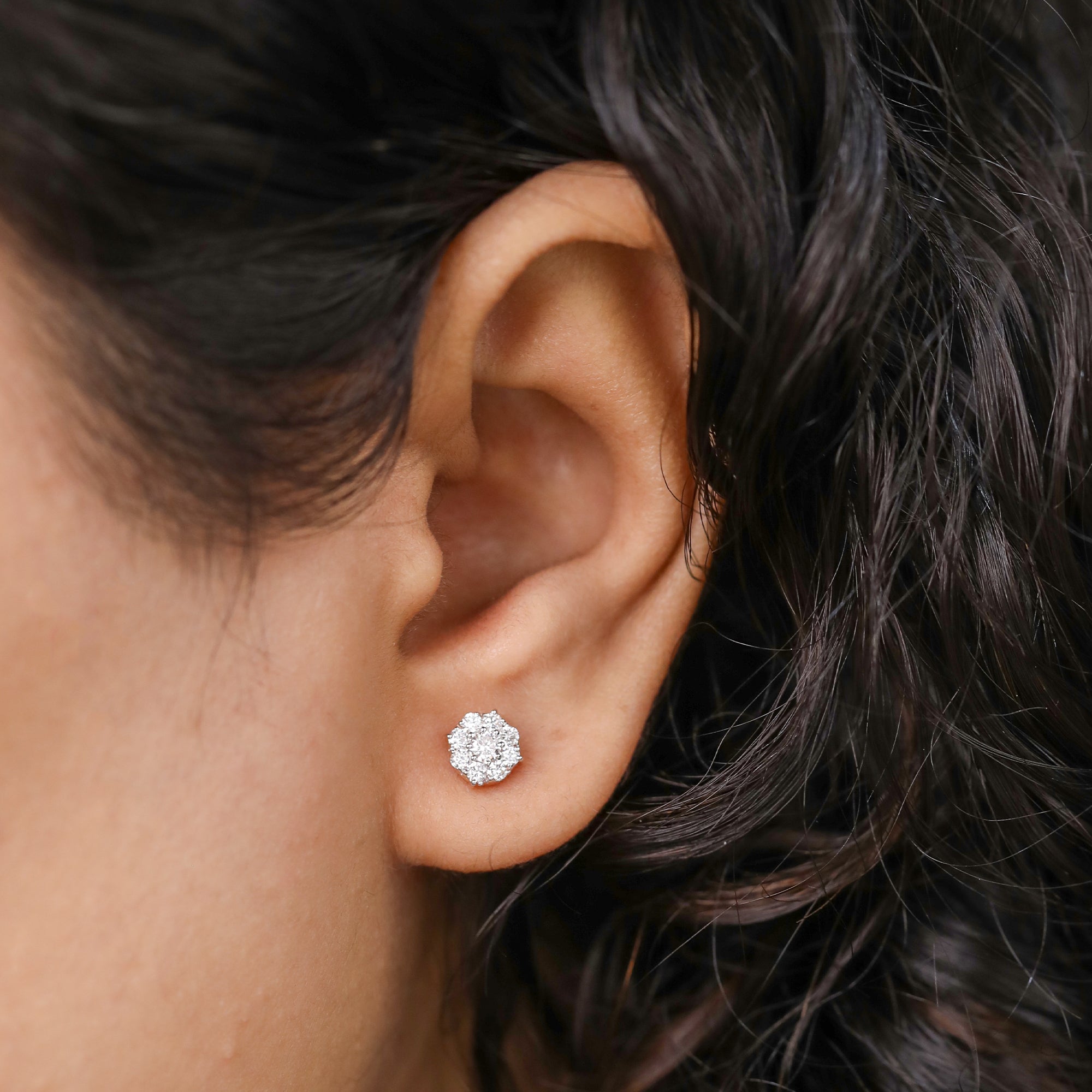 Timeless cluster diamond studs perfect for wedding or special gifting