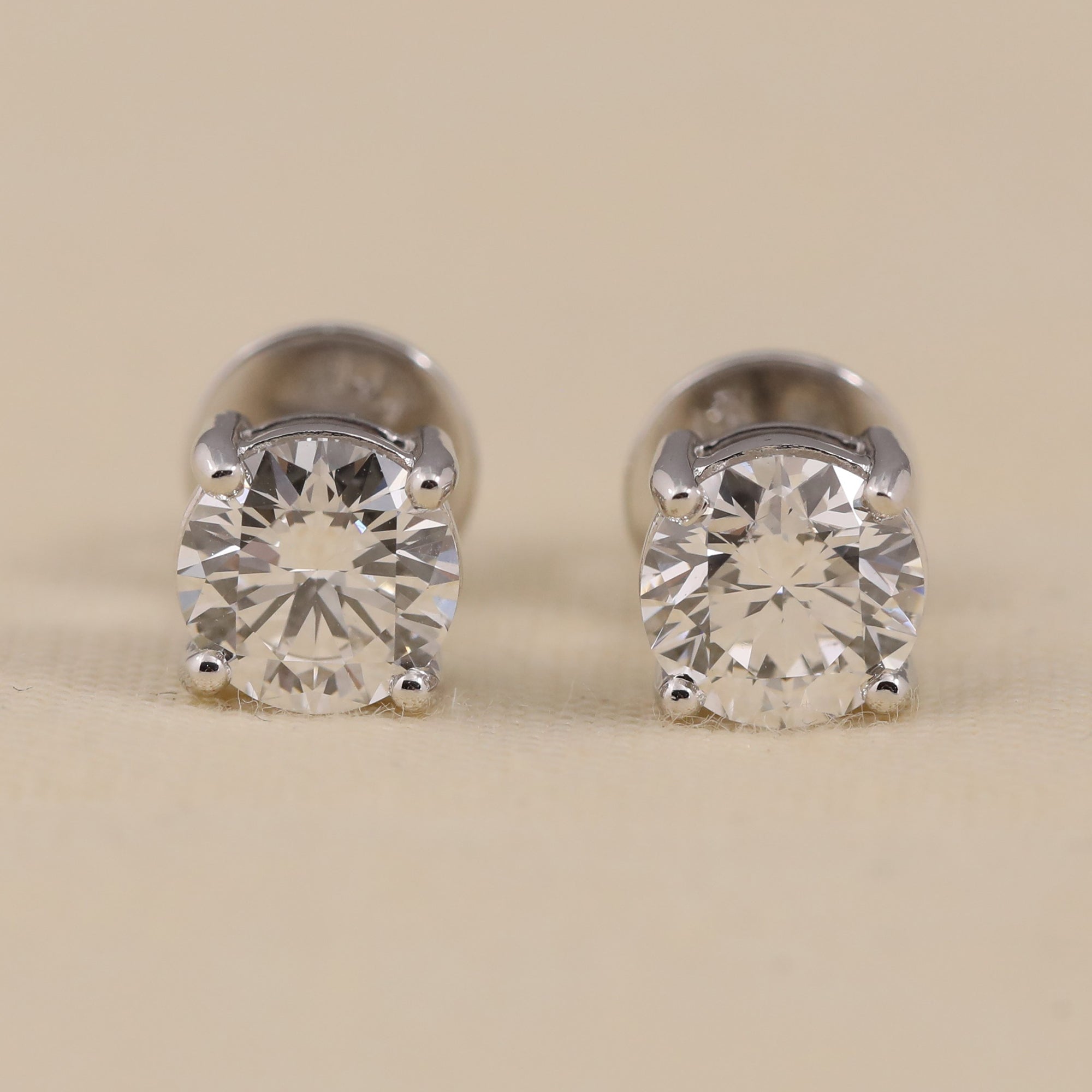 Round lab grown diamond stud earrings perfect for daily wear and gifting