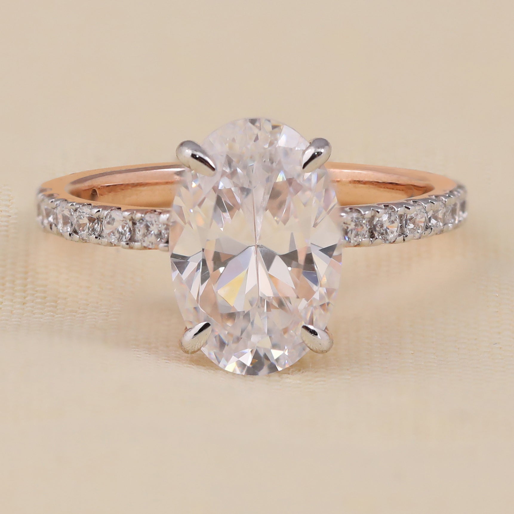 Oval Cut Lab Grown Diamond Solitaire Engagement Ring