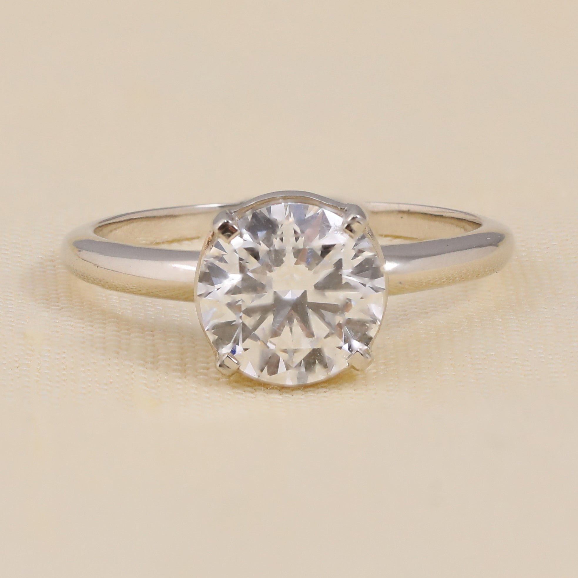 Round Cut Lab Grown Diamond Solitaire Engagement Ring