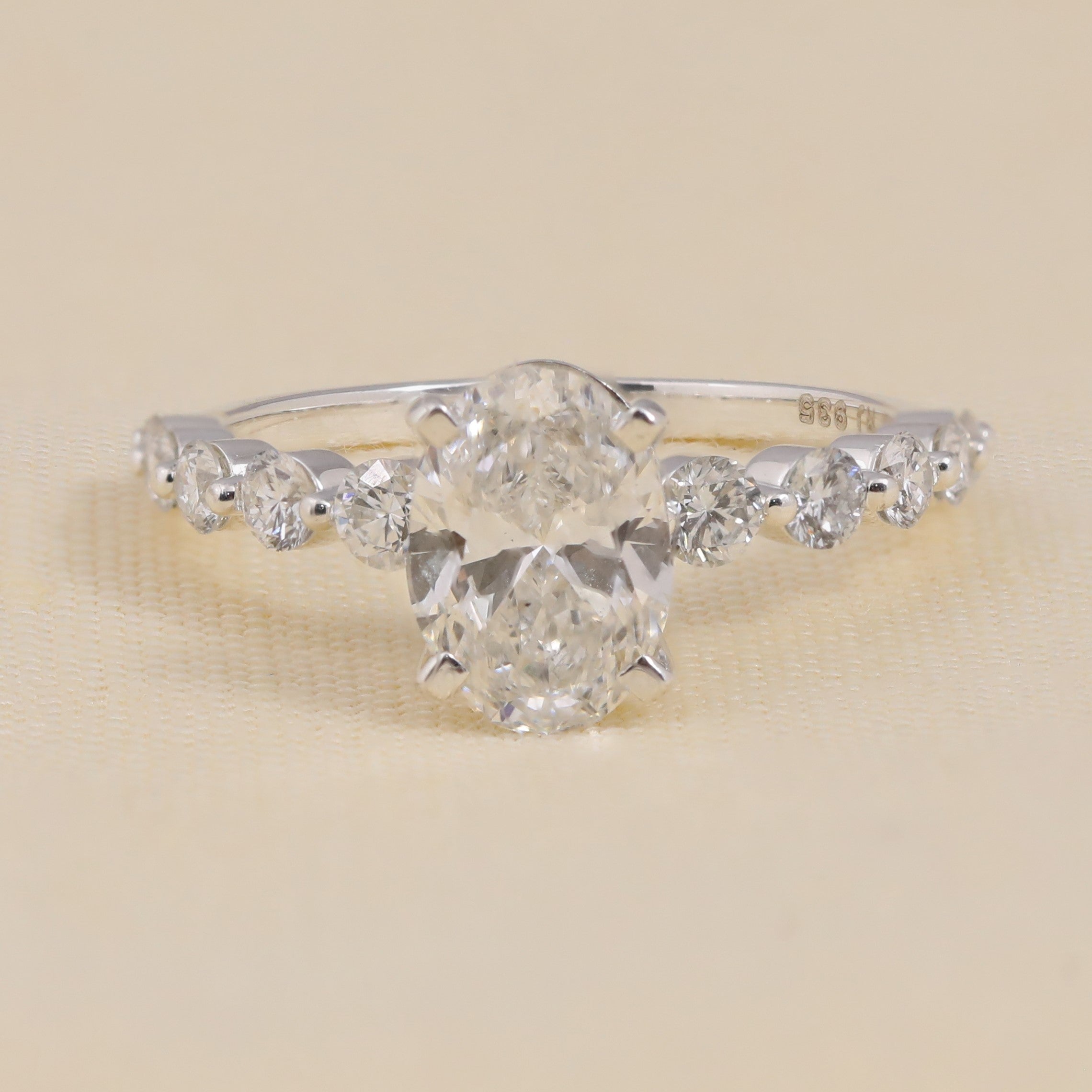Oval Lab Grown Diamond Solitaire Engagement Ring, Bridesmaid Gift Jewelry, Anniversary Gift