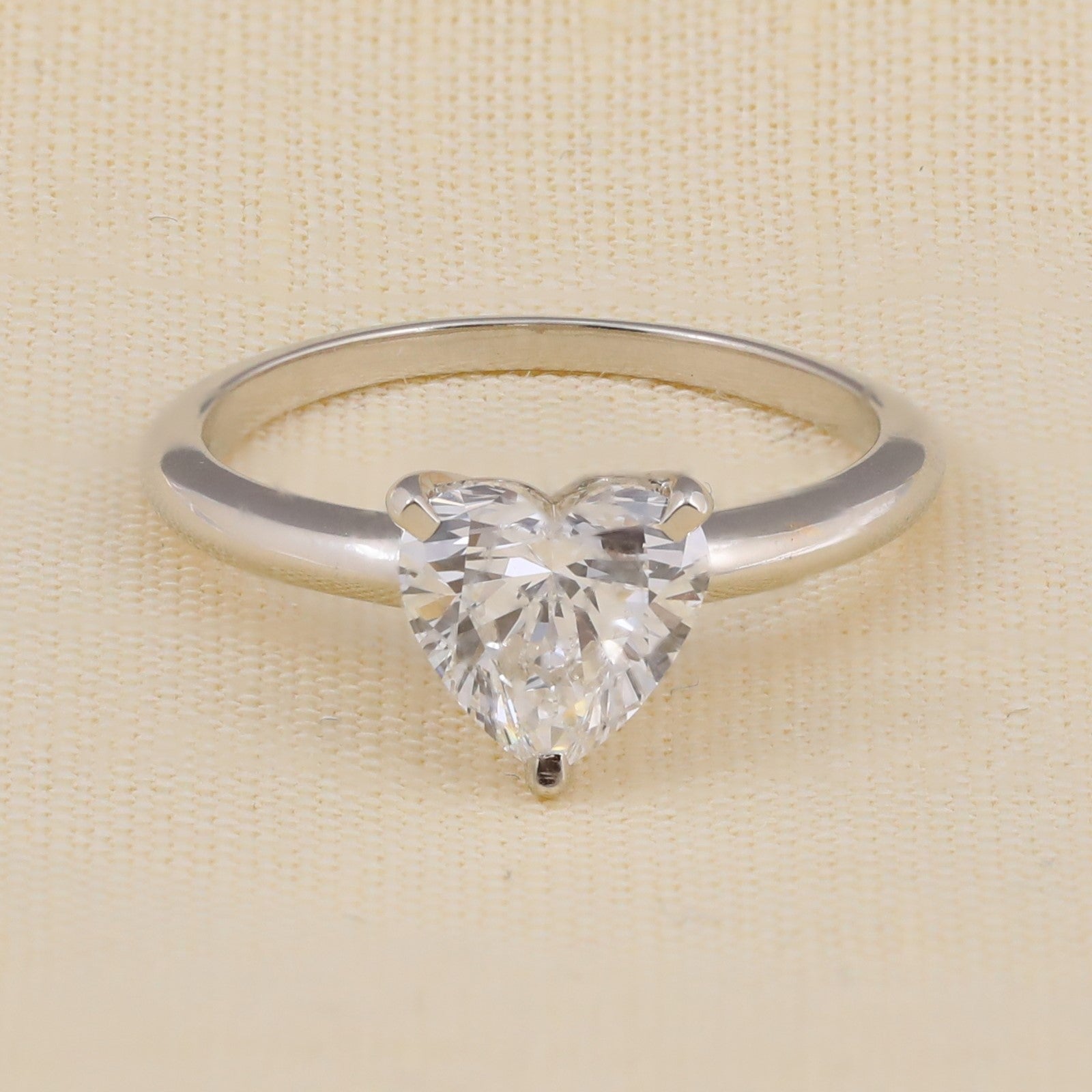 Heart shaped solitaire lab grown diamond ring for romantic occasions