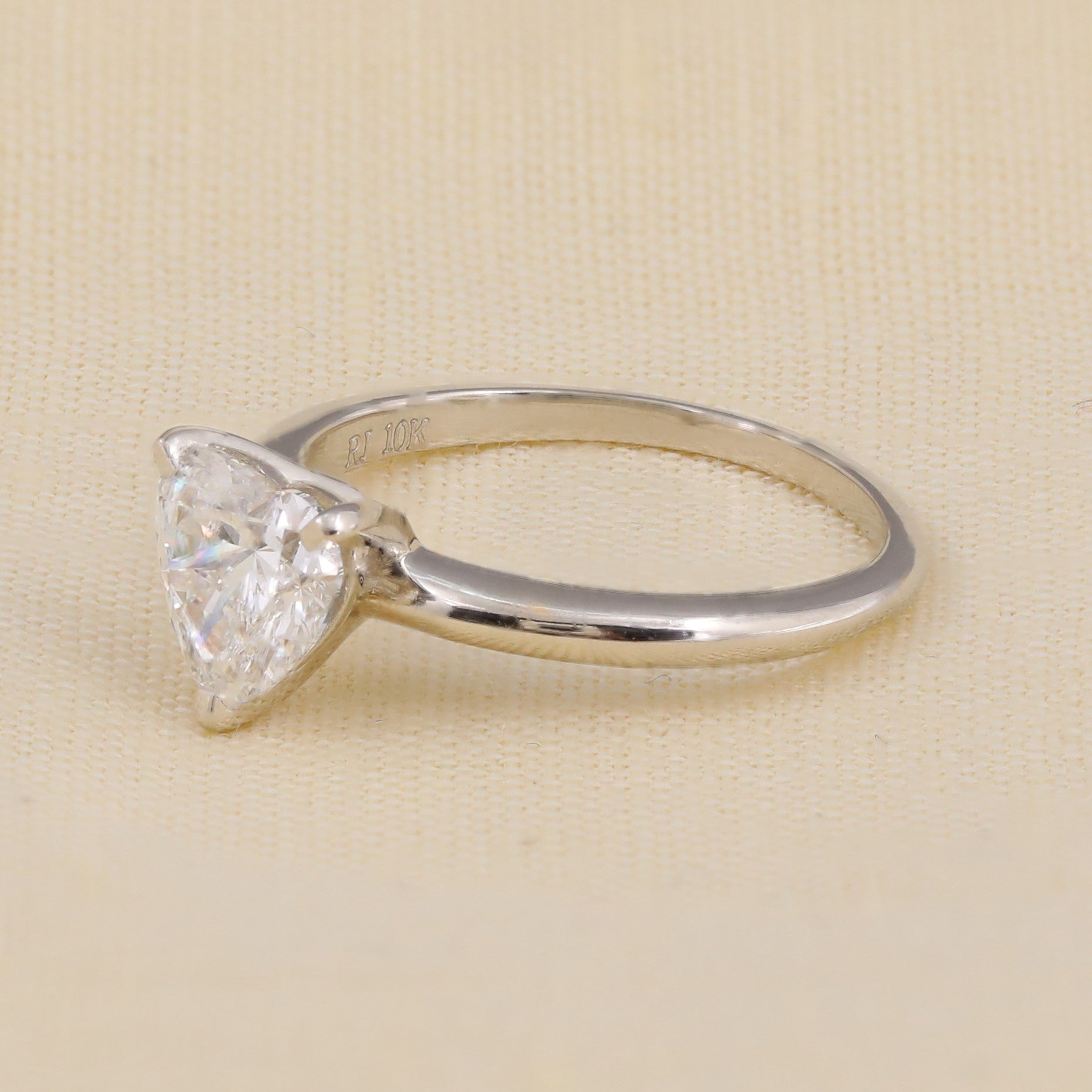Heart shaped lab grown diamond ring for anniversaries