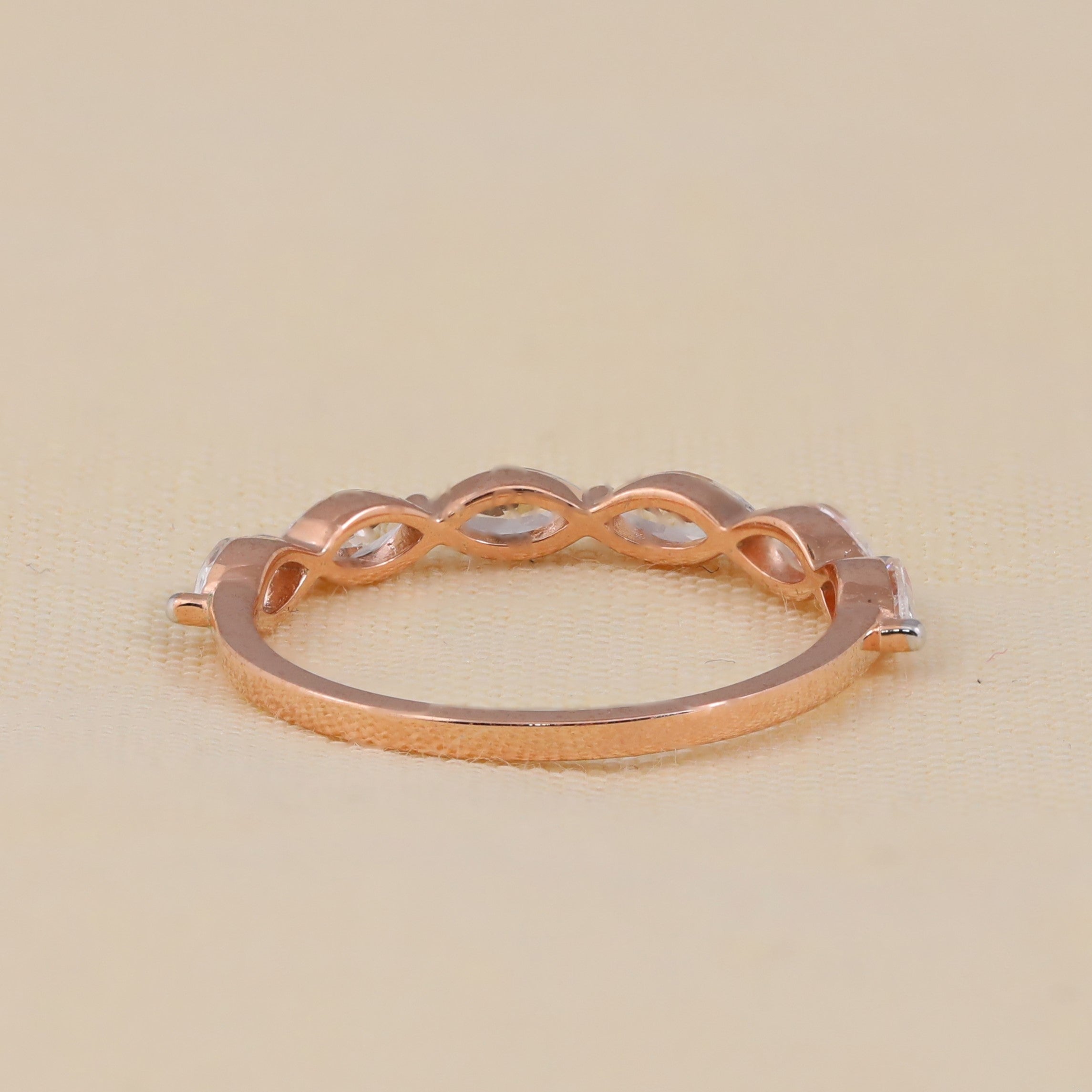 Marquise shape lab grown diamond eternity ring – minimalist wedding band