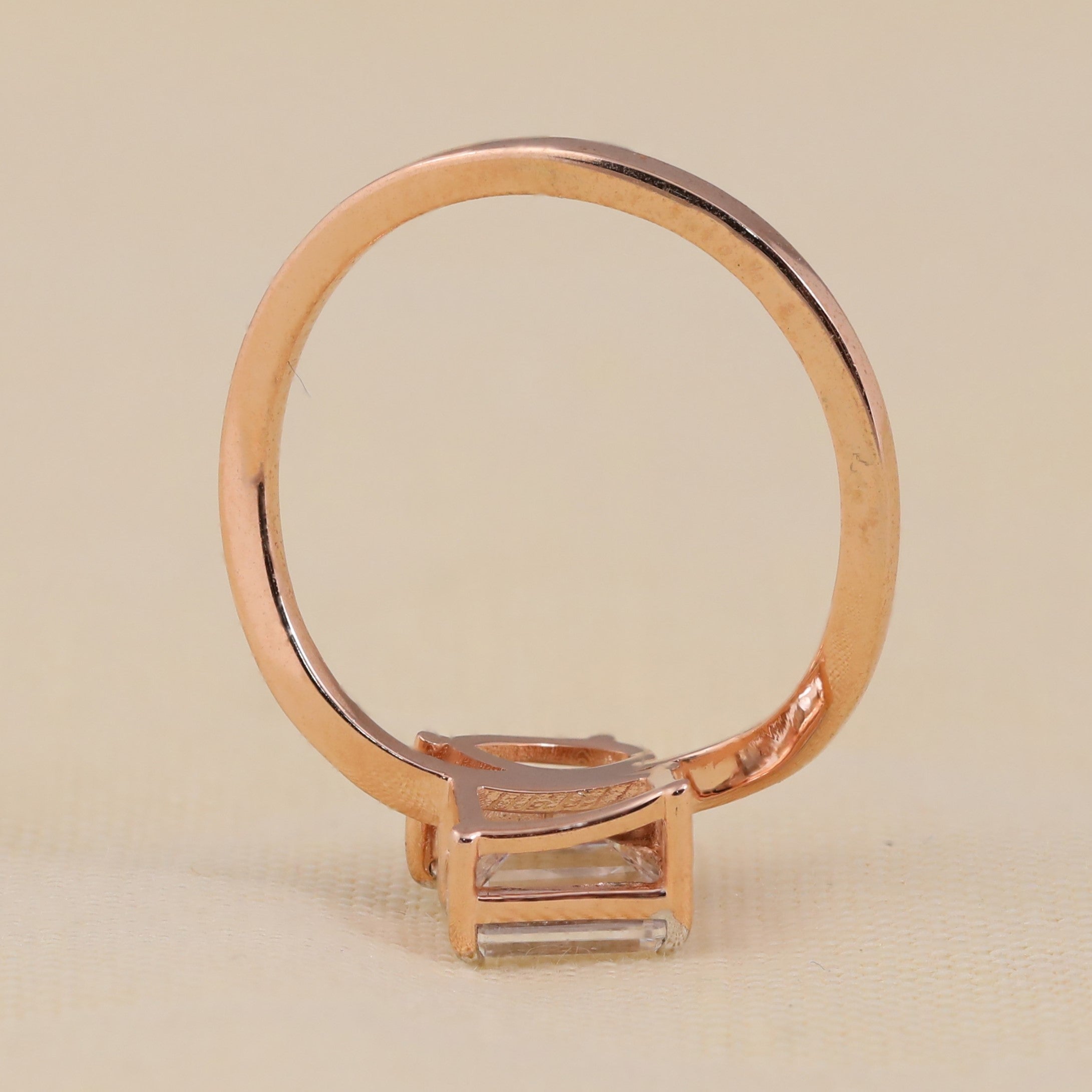 Modern two-stone diamond ring for engagement or anniversary
