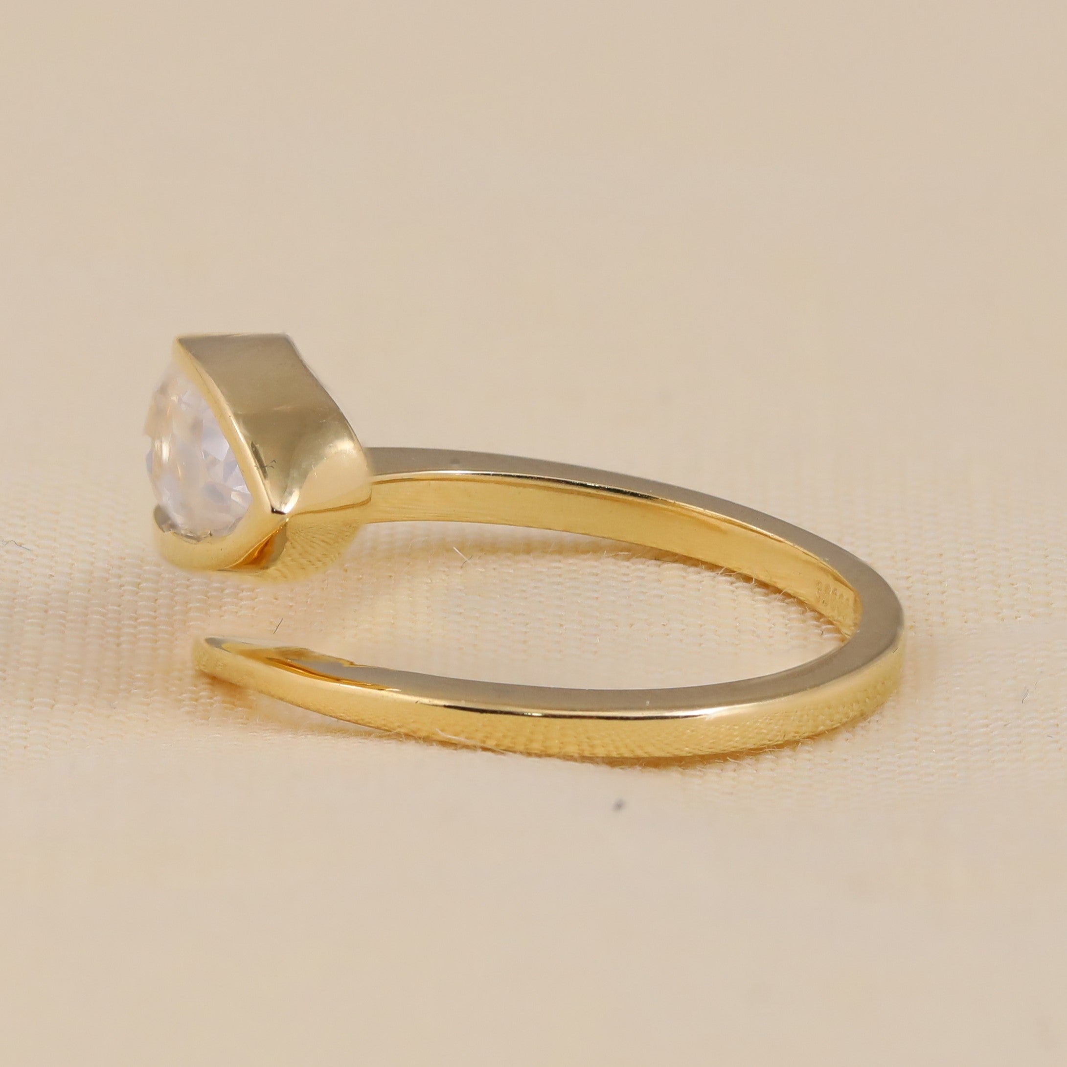 Elegant bypass style marquise cut diamond promise ring