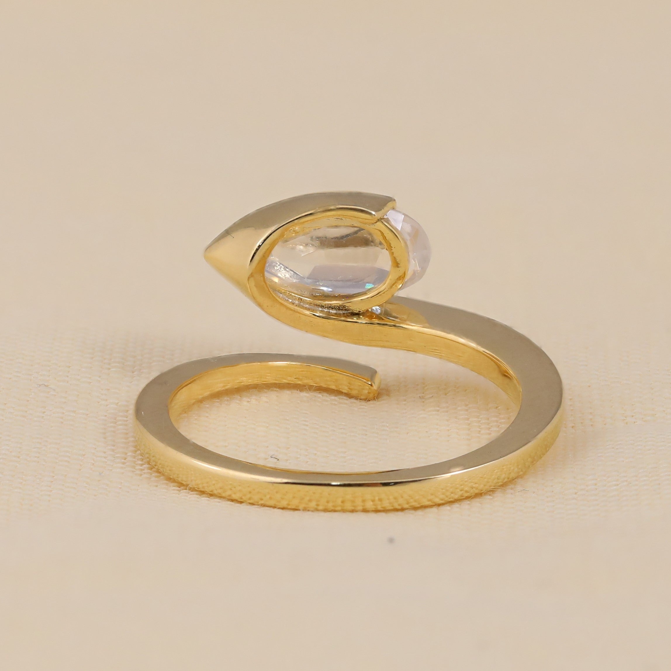 Fashion bypass ring with marquise lab created diamond for special occasions