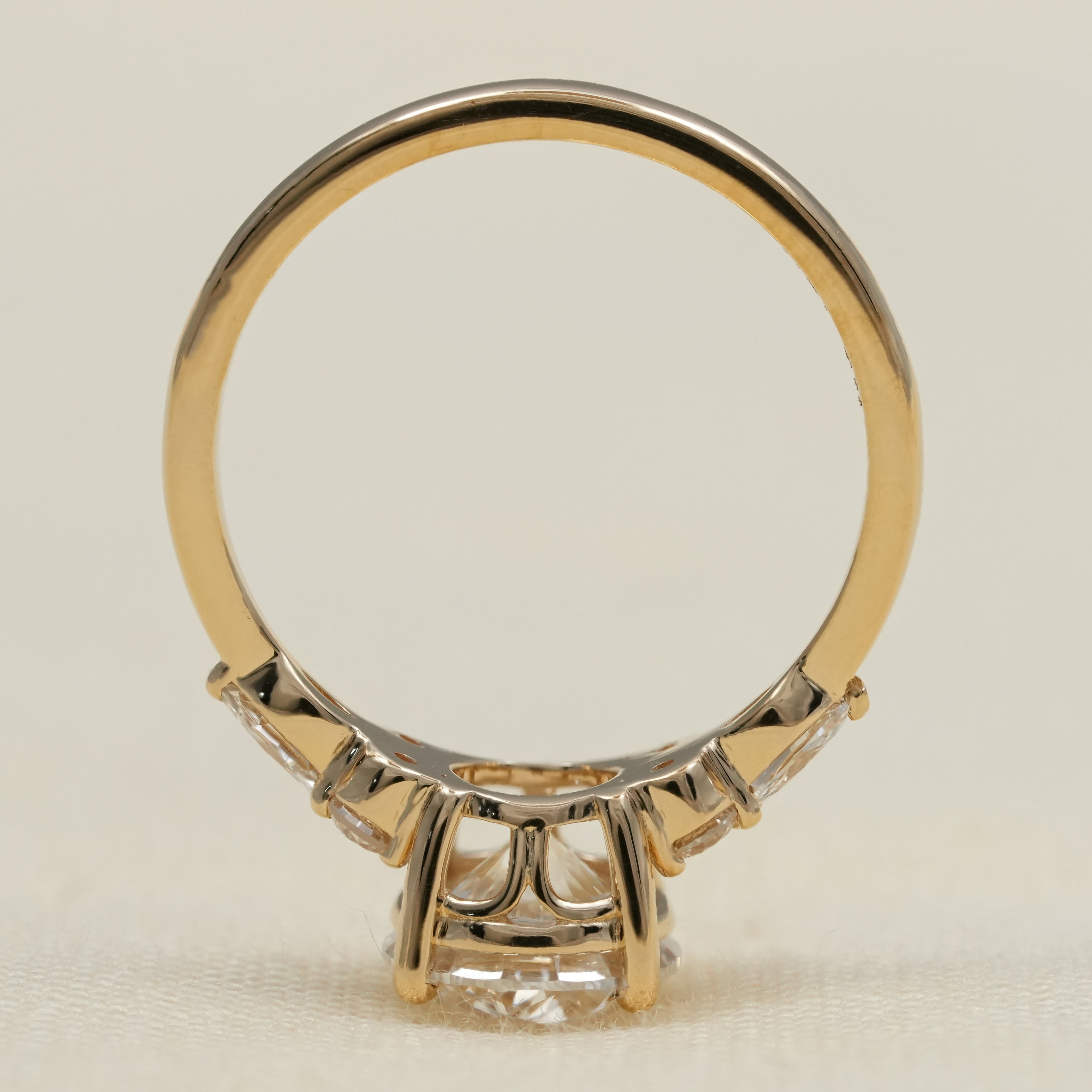 Round Cut Lab Diamond Cluster Engagement Ring