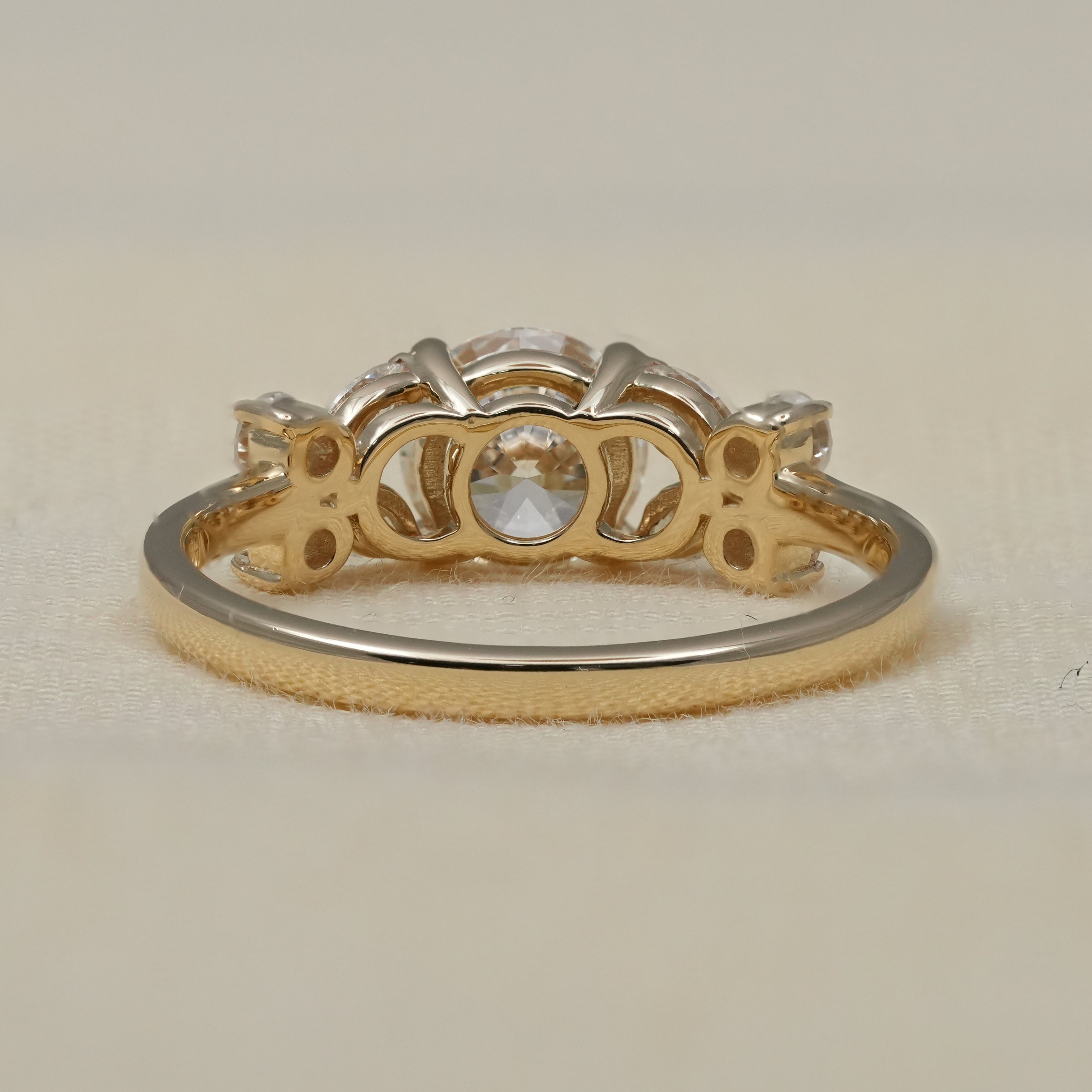 Floral Inspired Round Lab Diamond Cluster Engagement Ring