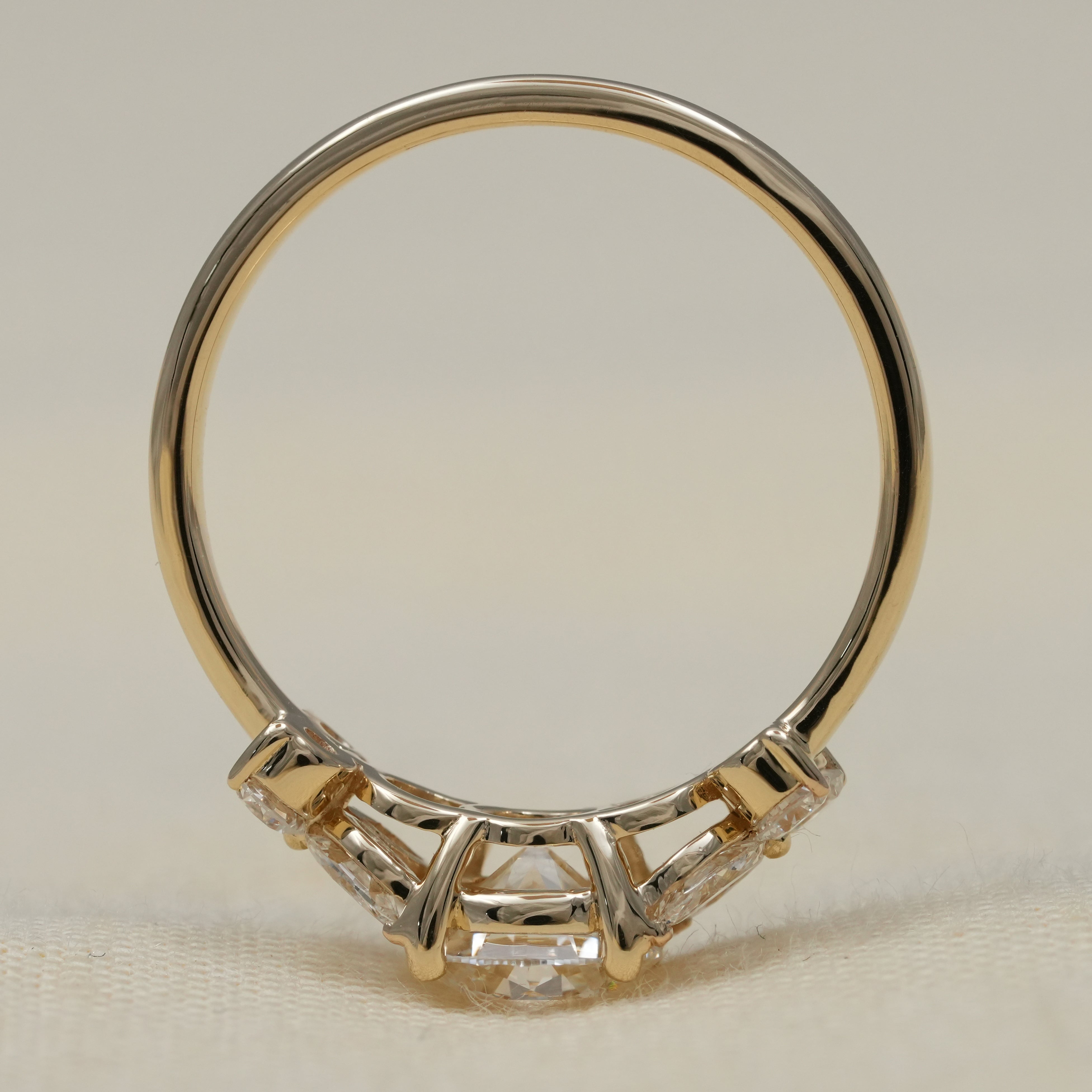 Floral Inspired Round Lab Diamond Cluster Engagement Ring