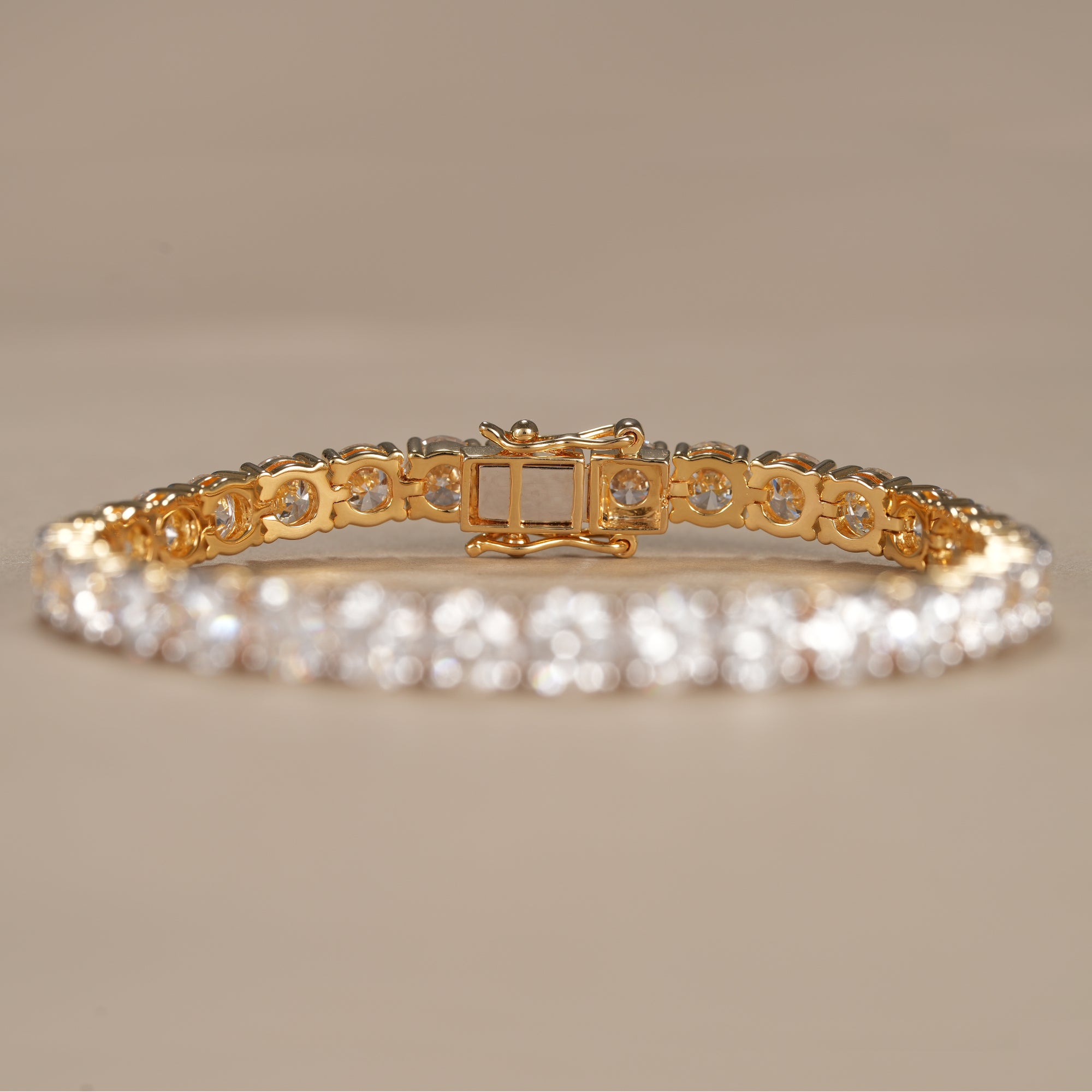 Elegant lab diamond bracelet worn on wrist