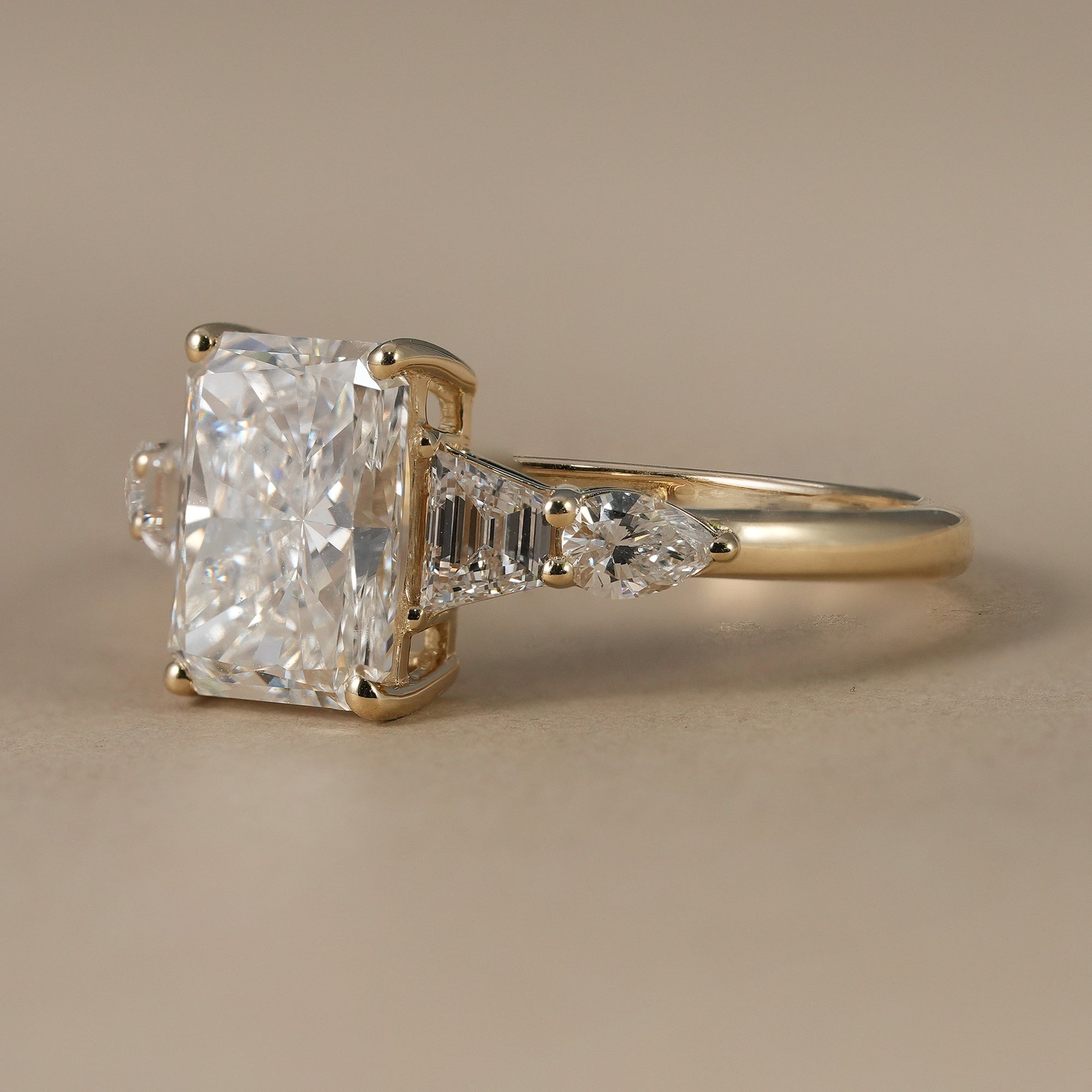 Five Stone Radiant Cut Lab Grown Diamond Engagement Ring