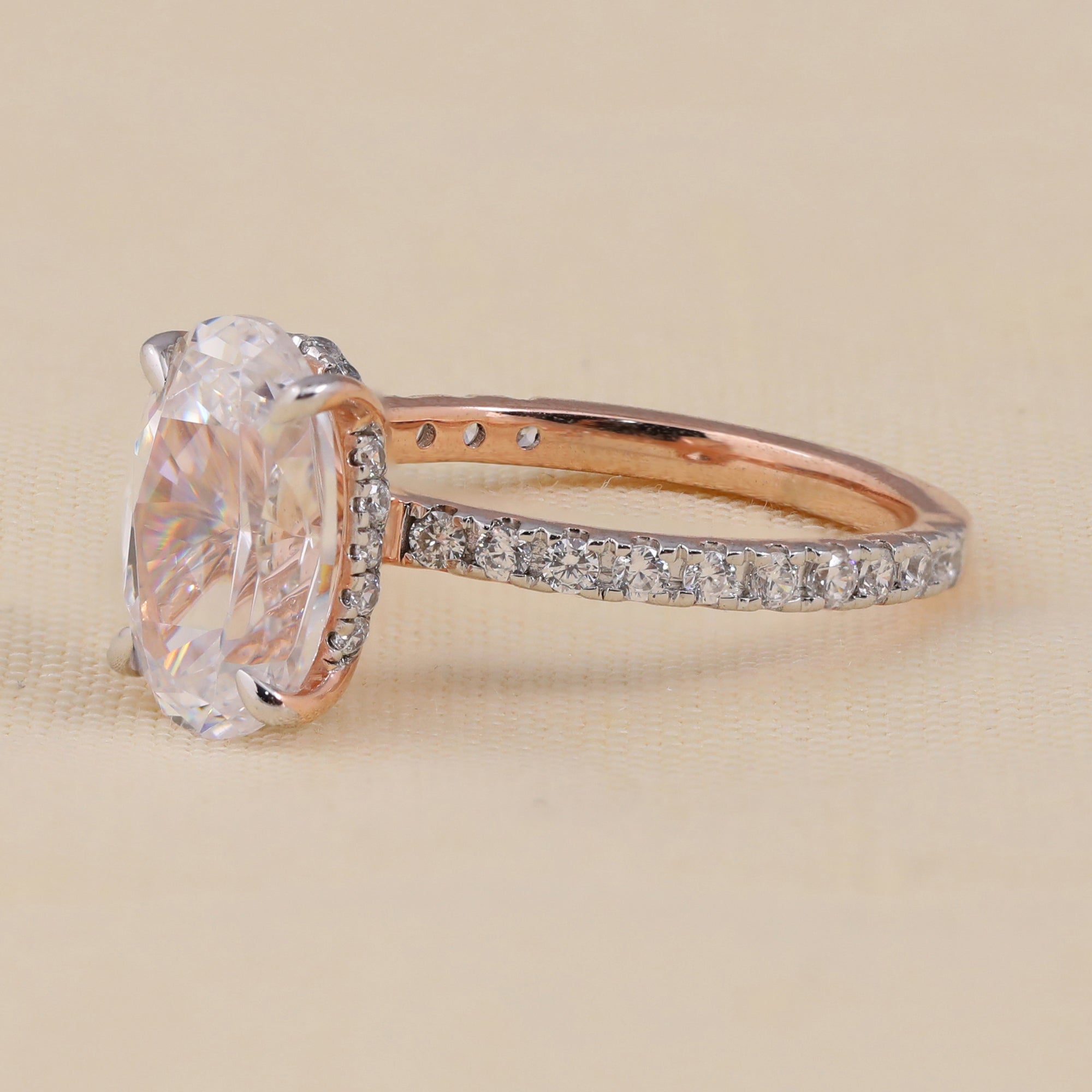 Oval Cut Lab Grown Diamond Solitaire Engagement Ring