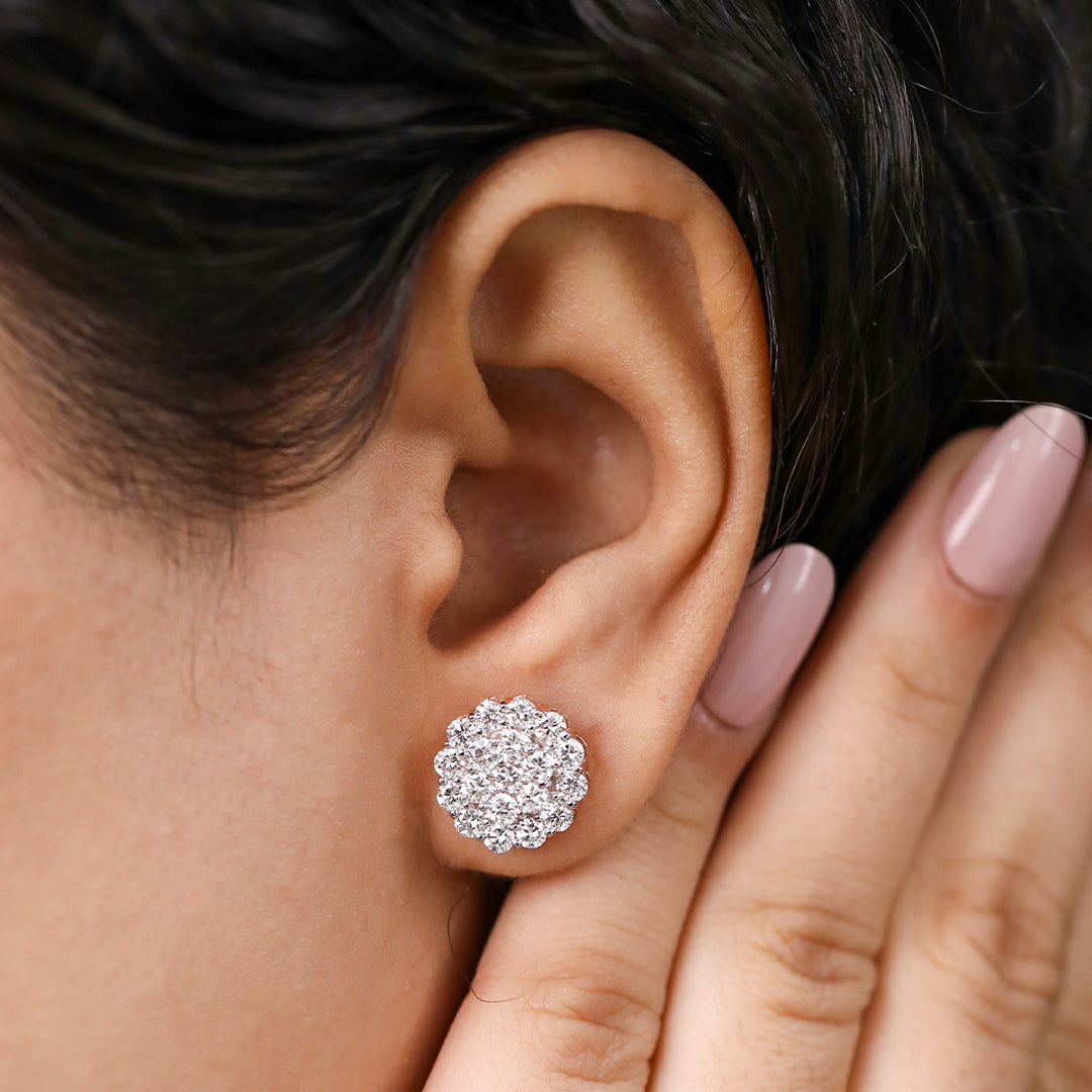 Classic cluster lab grown diamond studs great for celebrations and daily elegance