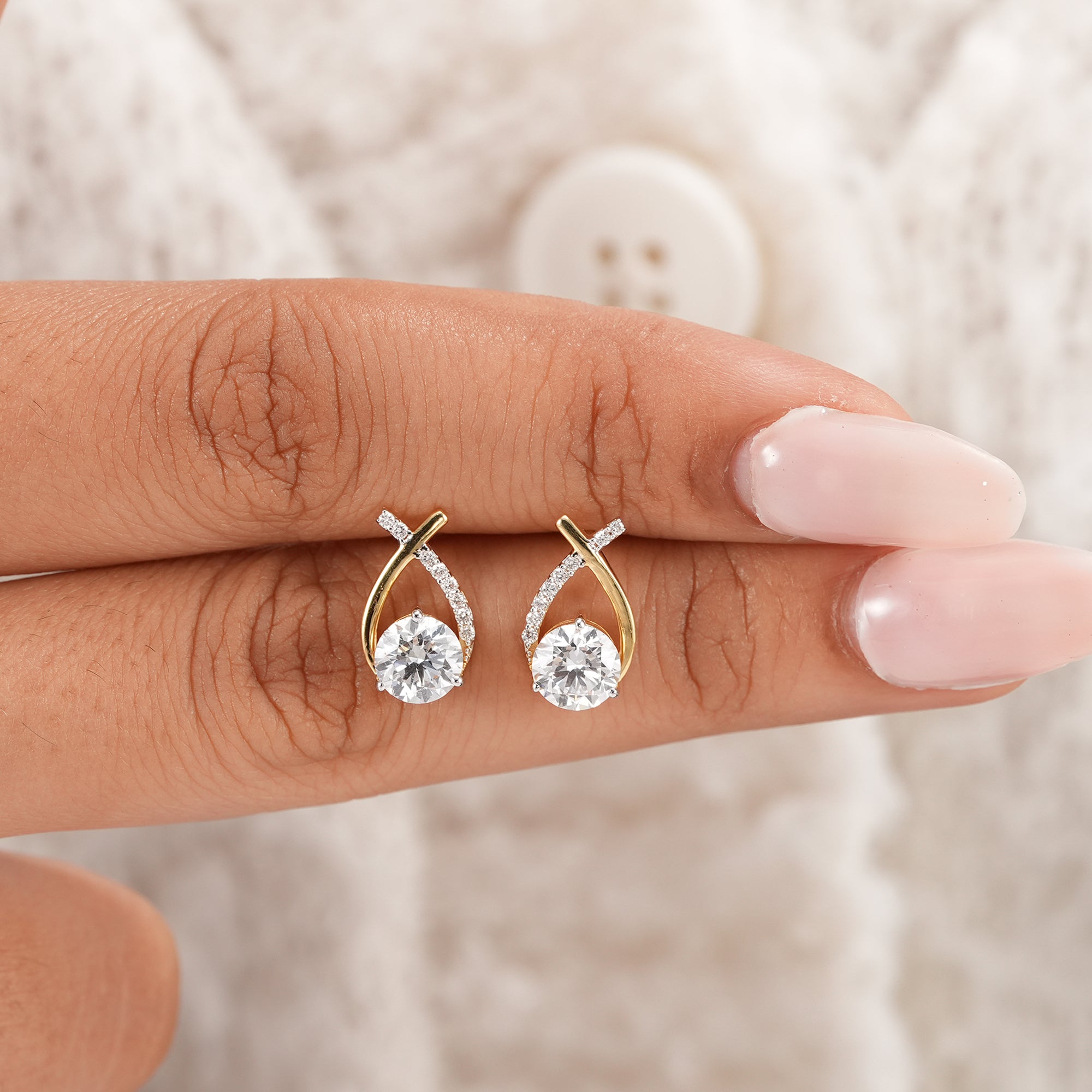 Unique round lab diamond stud earrings for everyday luxury