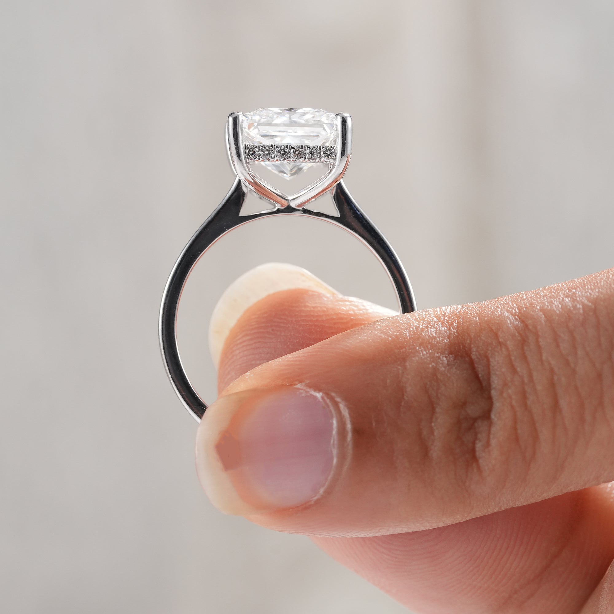Timeless princess cut diamond bridal jewelry.