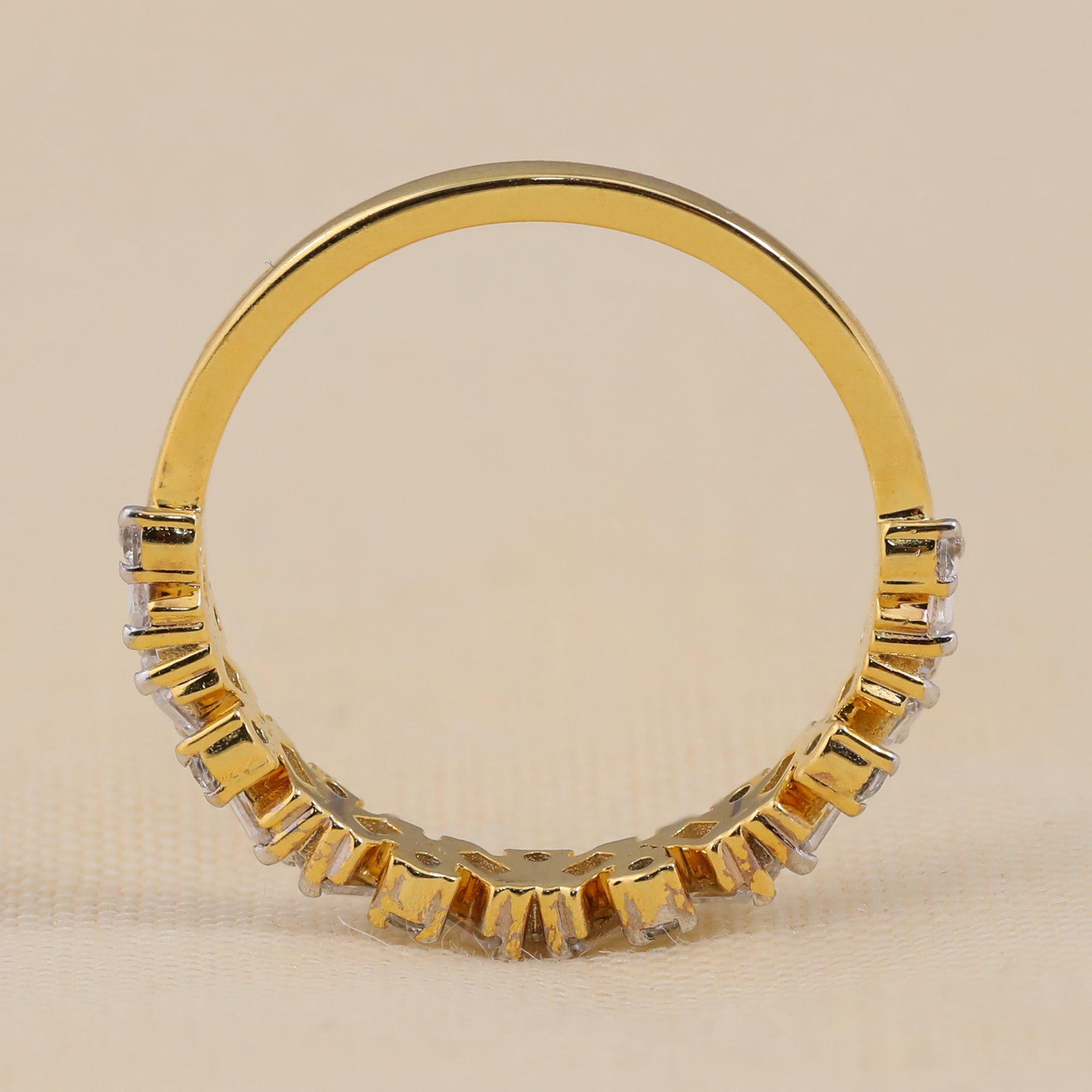 Gold lab diamond baguette ring for women engagement or wedding