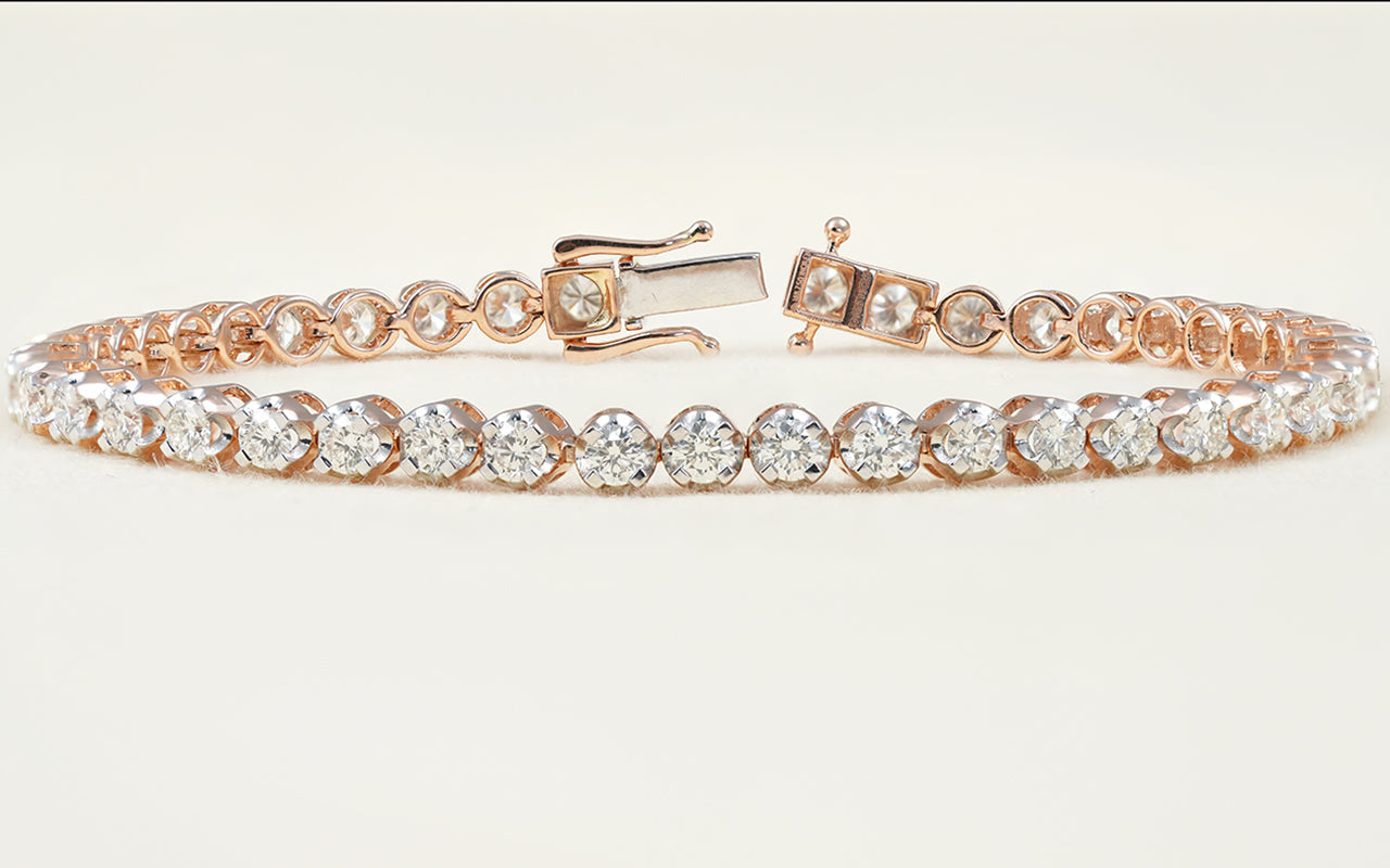 Classic Style Round Lab Diamond Tennis Bracelet