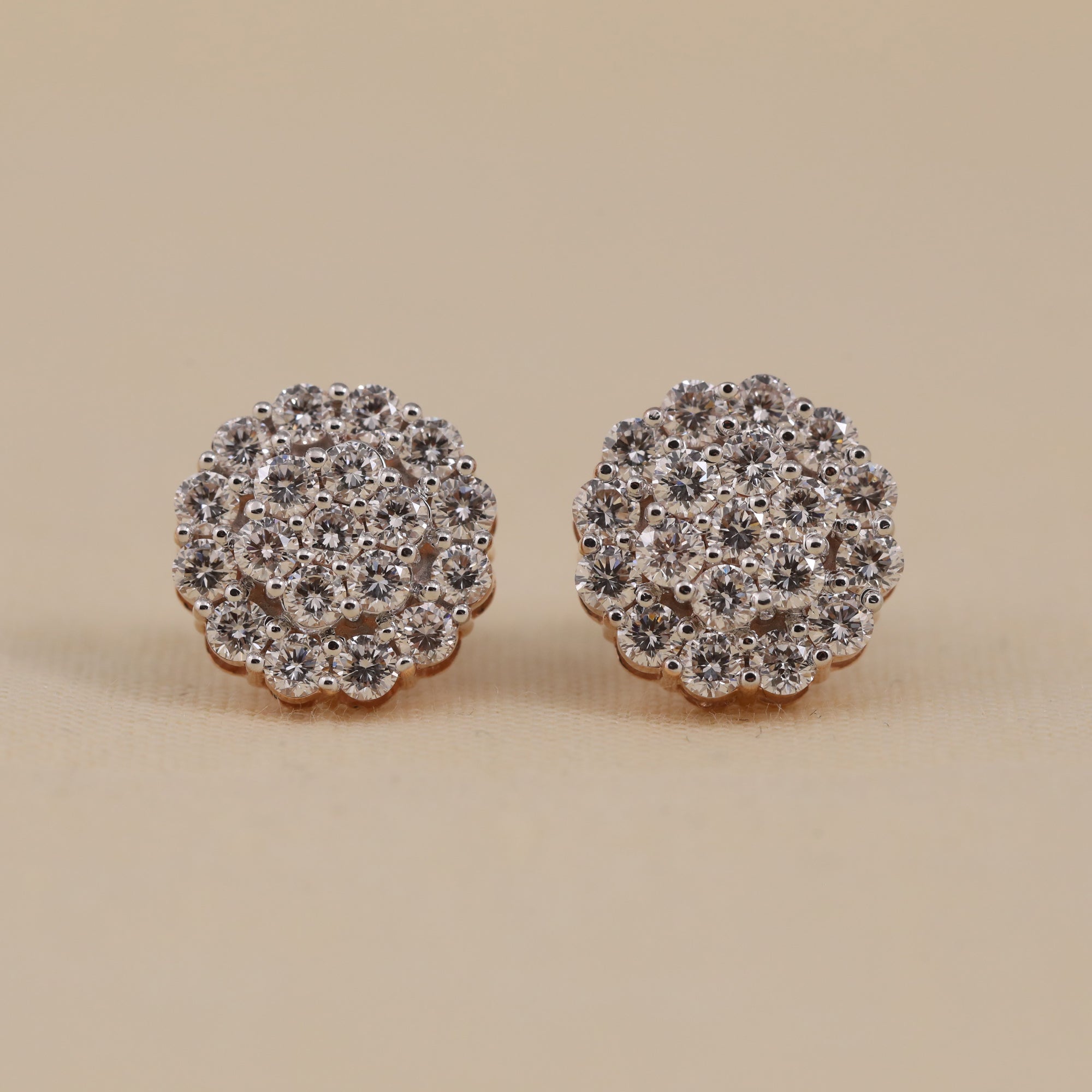 Elegant cluster diamond stud earrings ideal for daily wear and gifting occasions