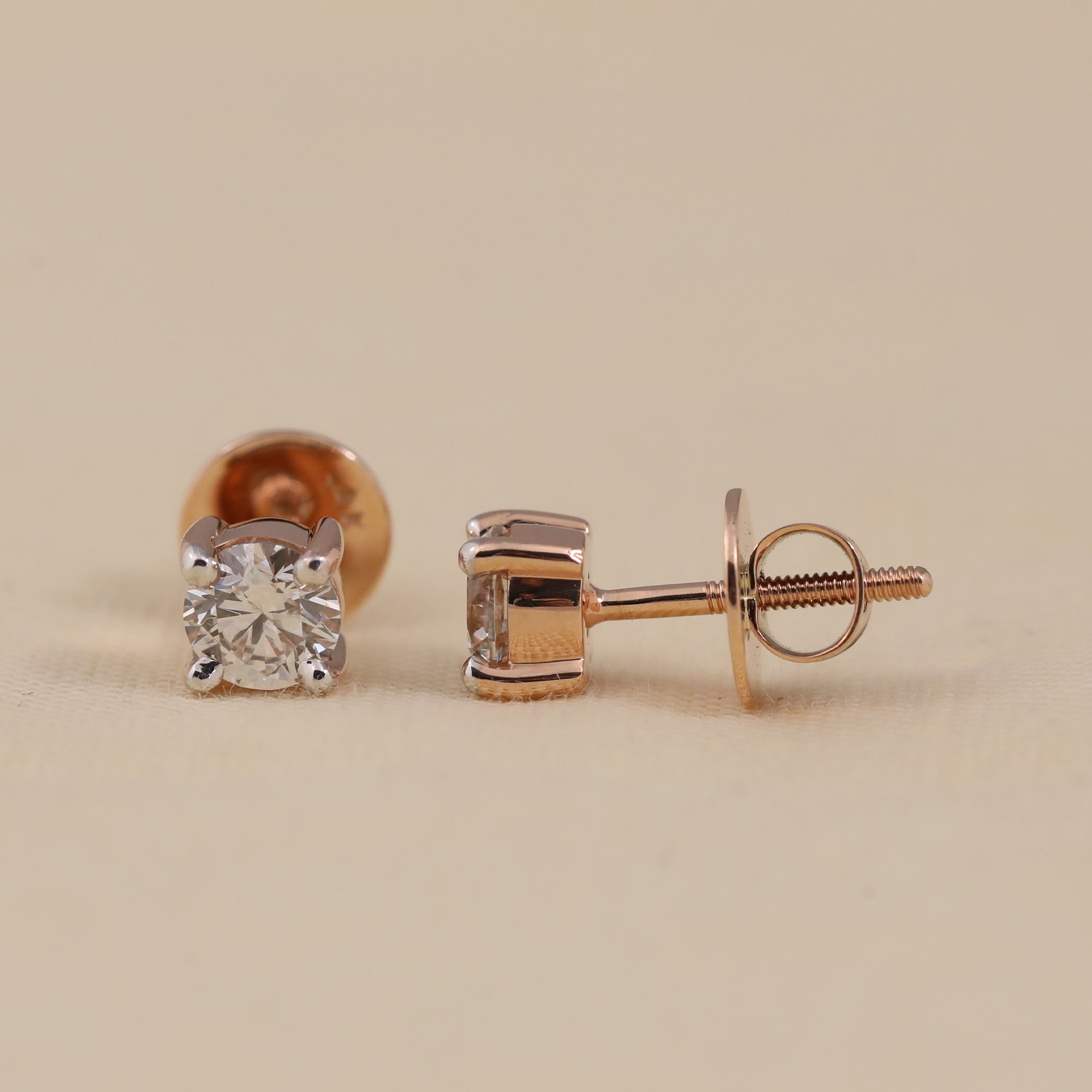 Simple round lab grown diamond studs for timeless birthday gifting