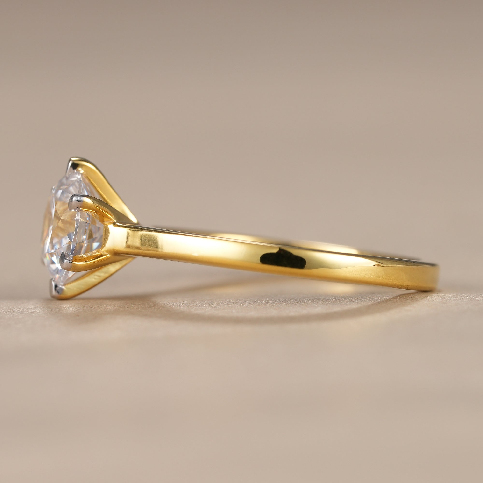 6 Prong Round Lab Grown Diamond Solitaire Engagement Ring