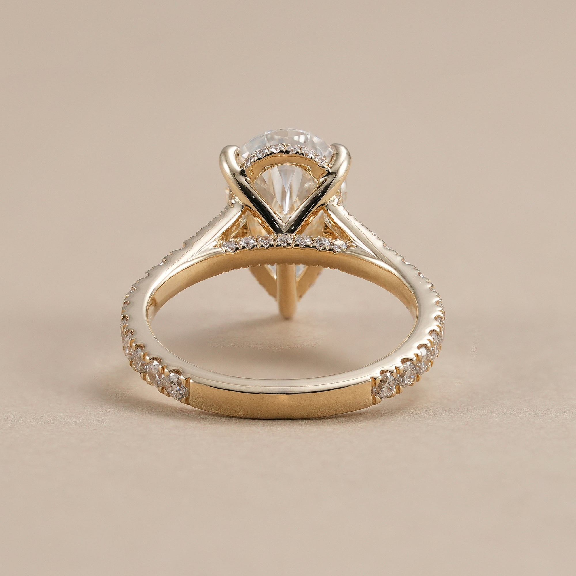 3 carat pear diamond engagement ring in fine jewelry setting