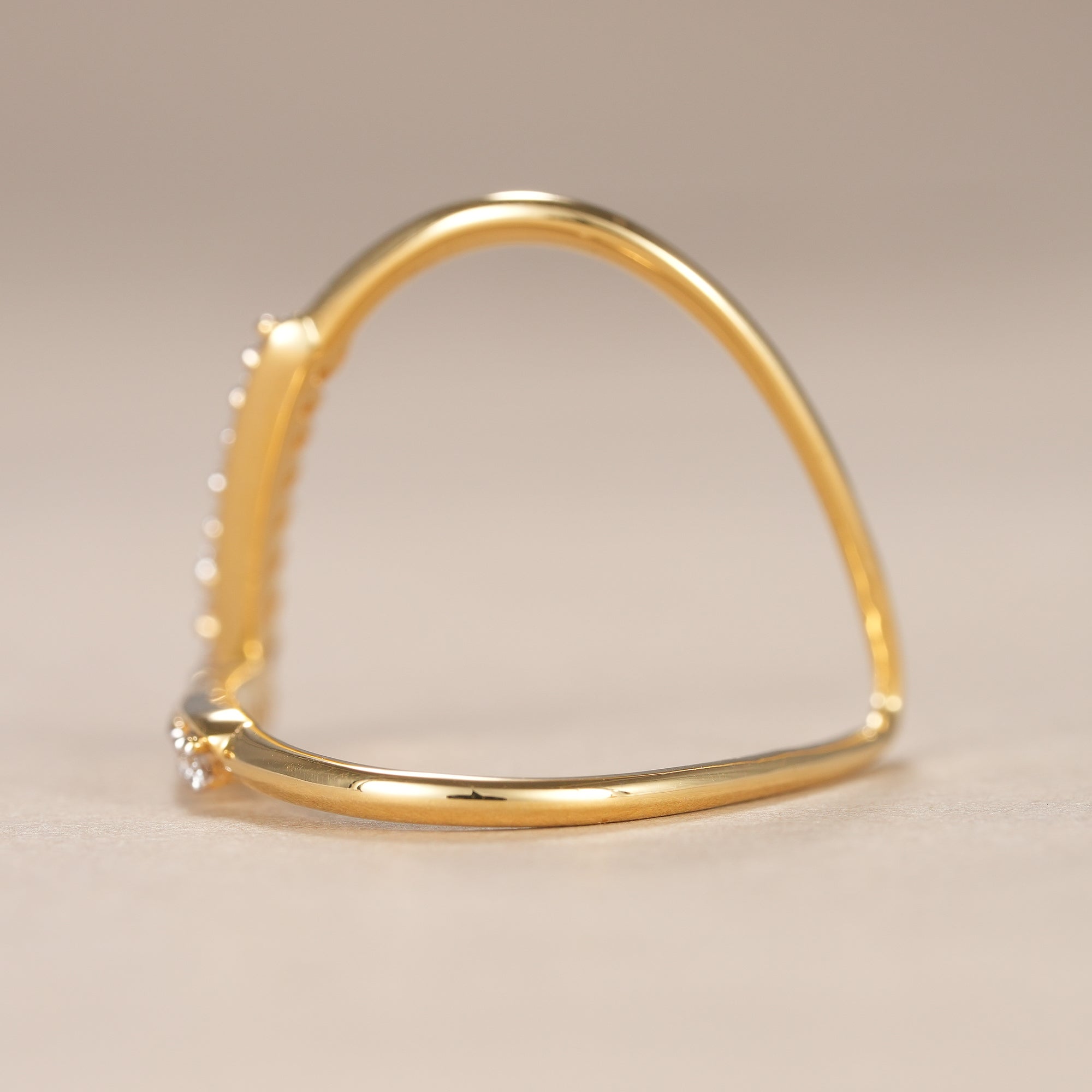 Round Cut Lab Grown Diamond Curved Wedding Band