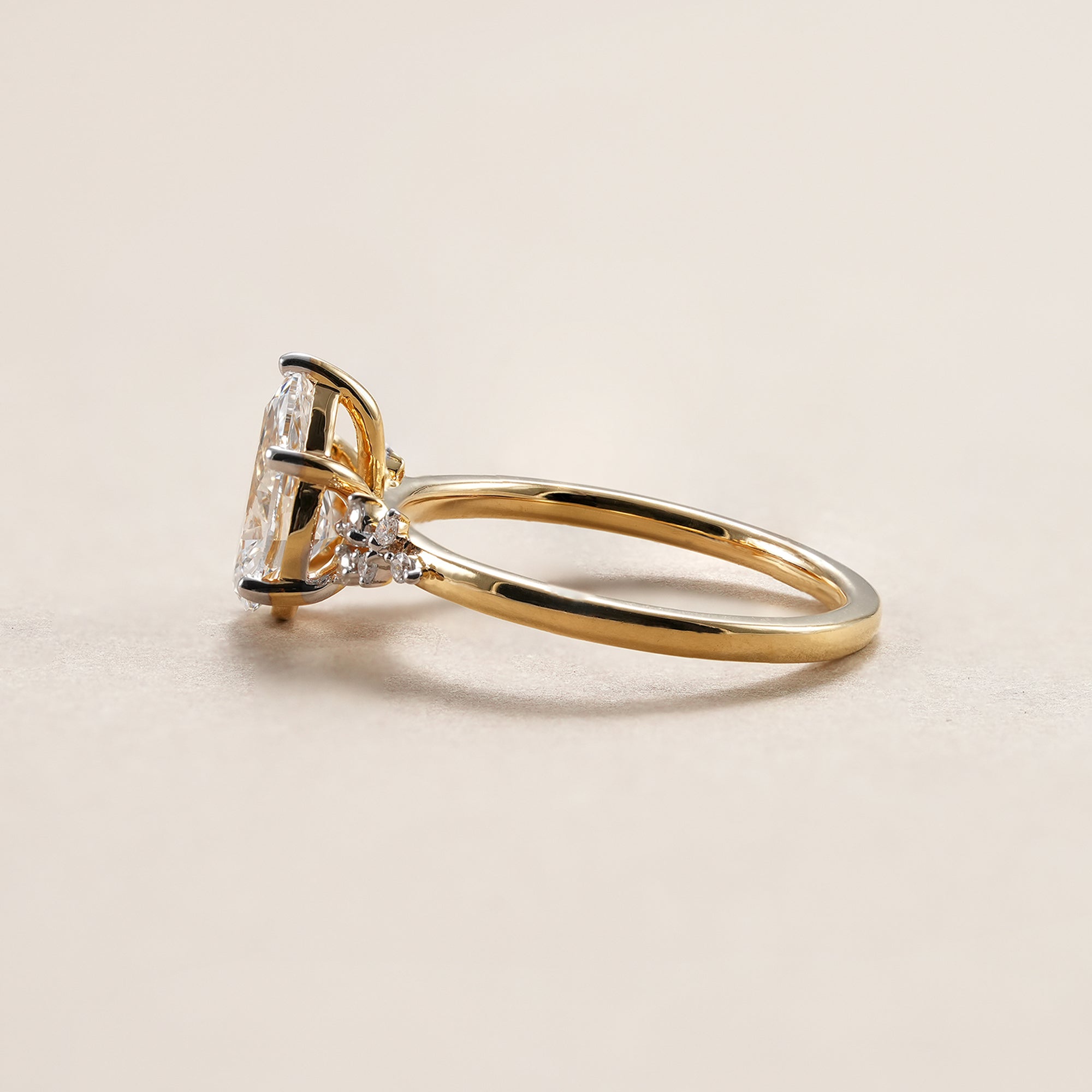 Pear Cut Lab Grown Diamond Cluster Engagement Ring