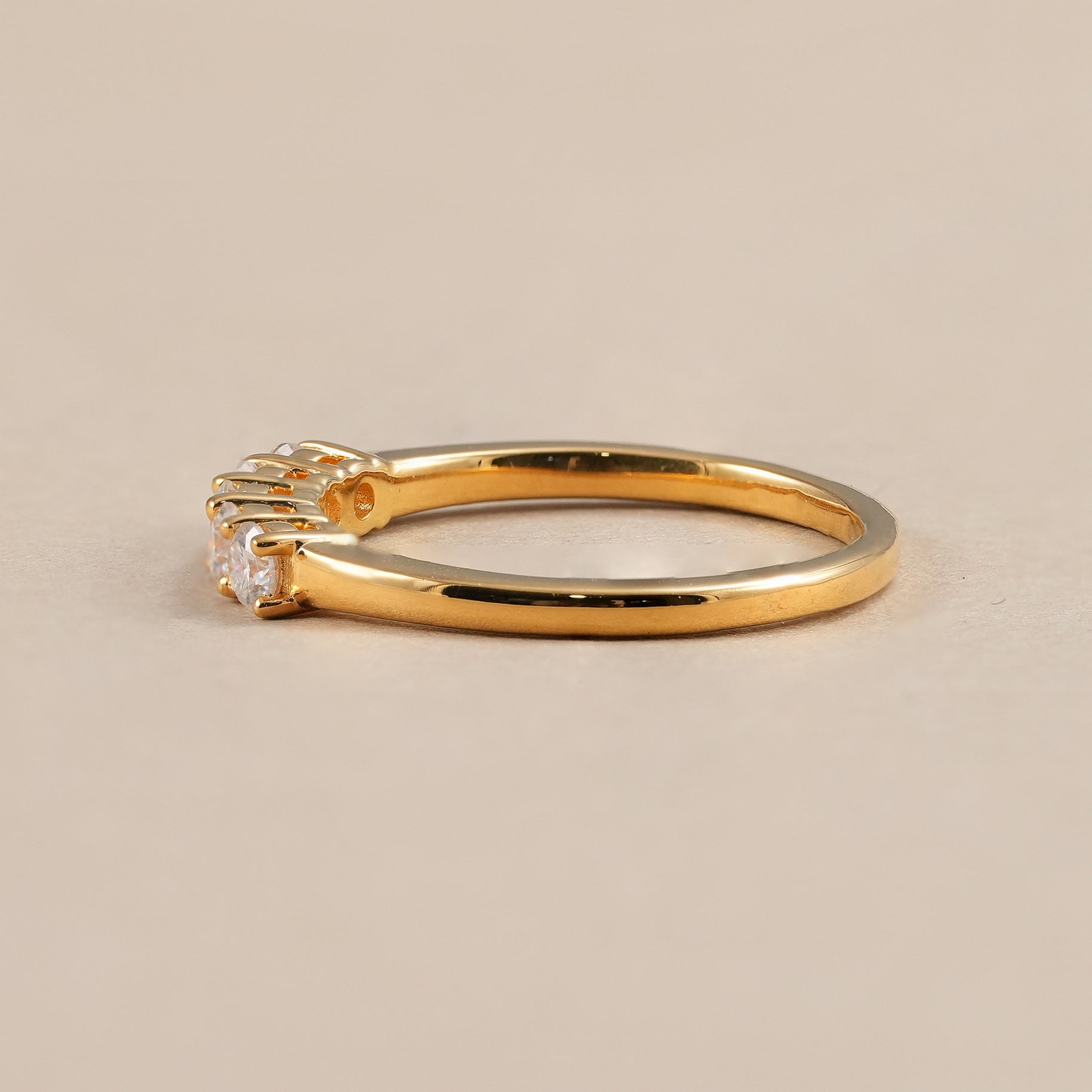Five Stone Round Lab Grown Diamond Wedding Band