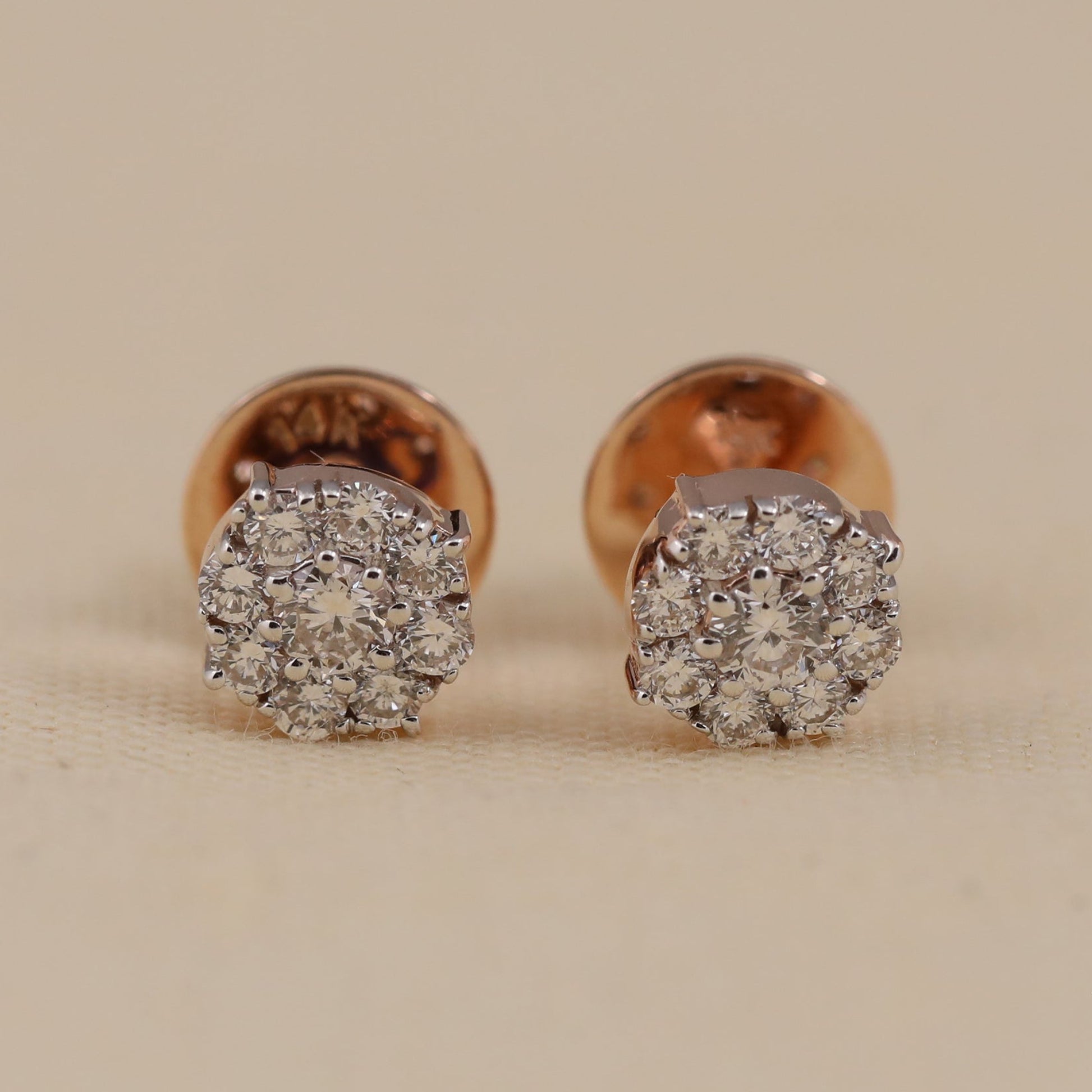 Sparkling cluster diamond stud earrings ideal for birthday or anniversary gifts