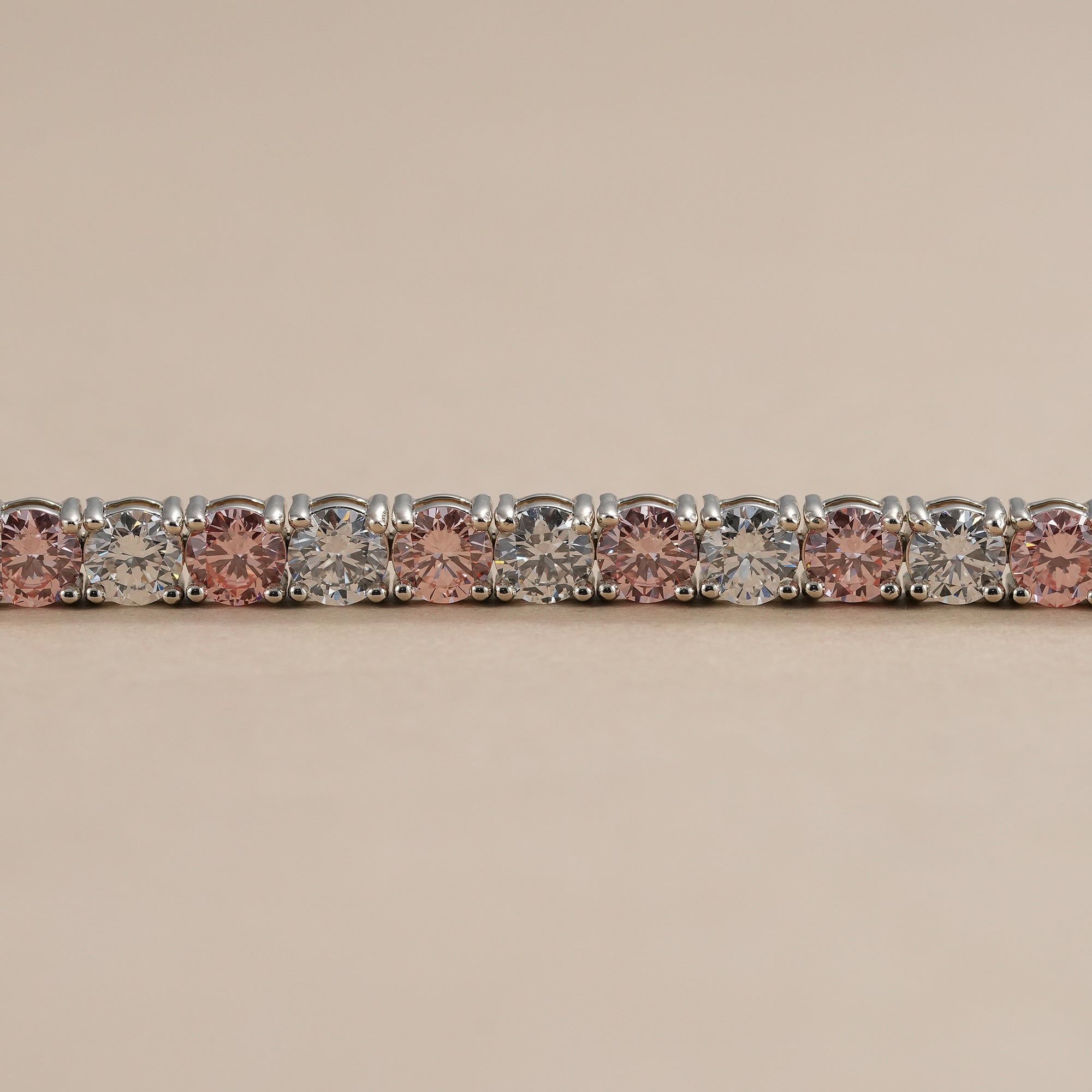 Luxury stackable tennis bracelet featuring round brilliant lab diamonds.