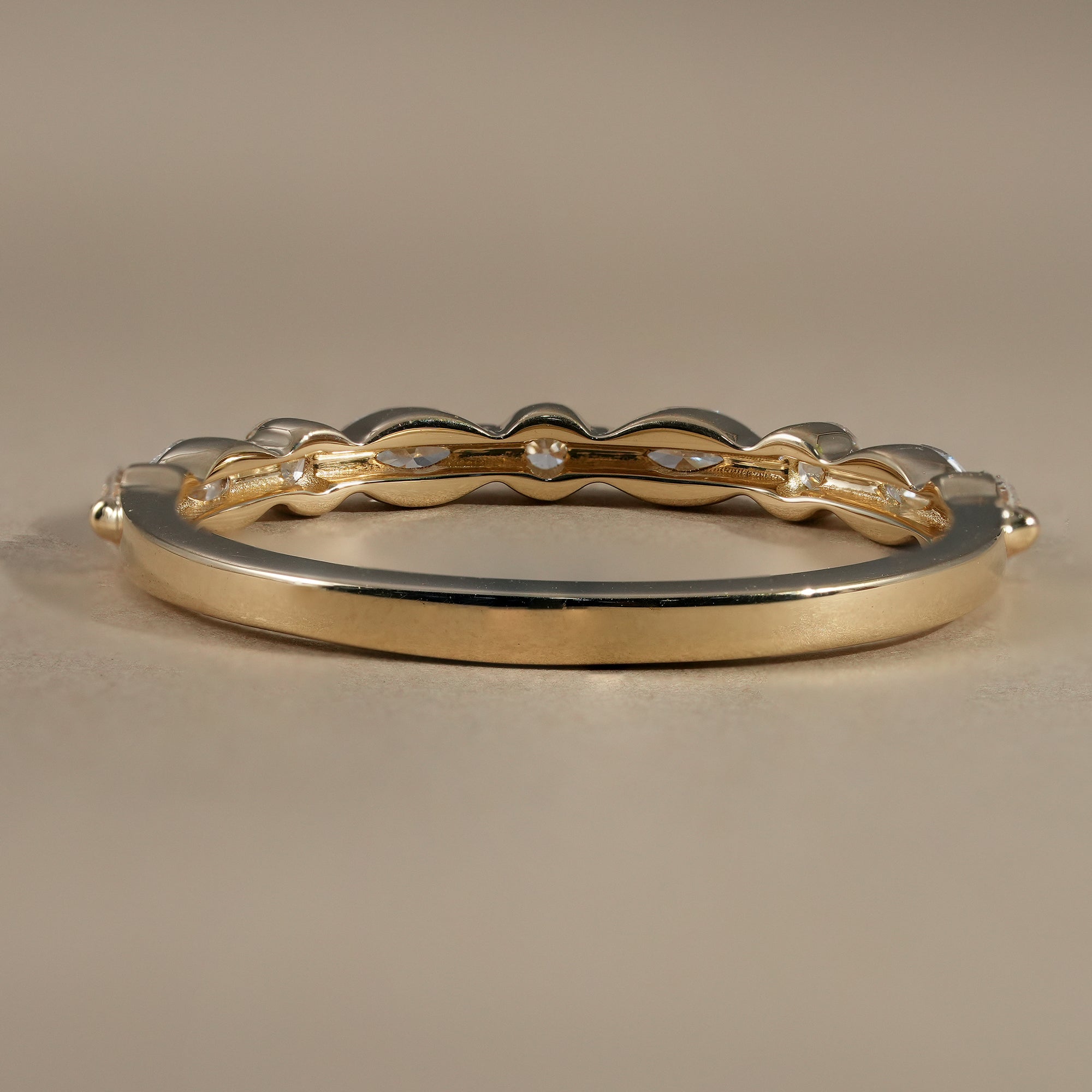 Marquise & Round Alternative Lab Diamond Eternity Wedding Band
