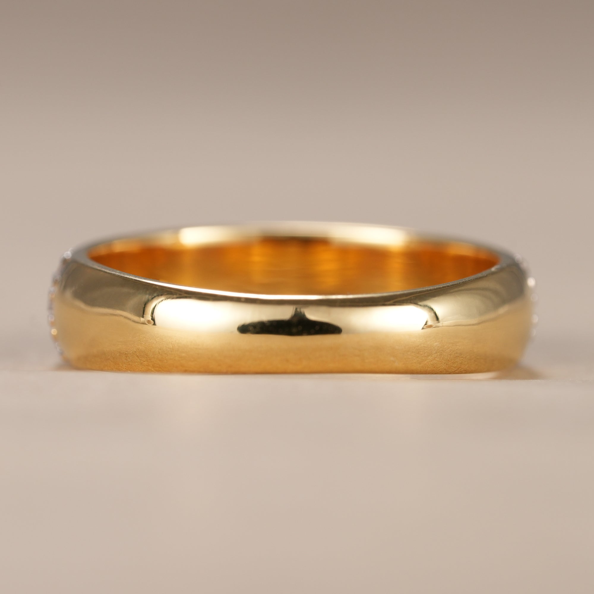 Round Cut Lab Grown Diamond Pave Wedding Band