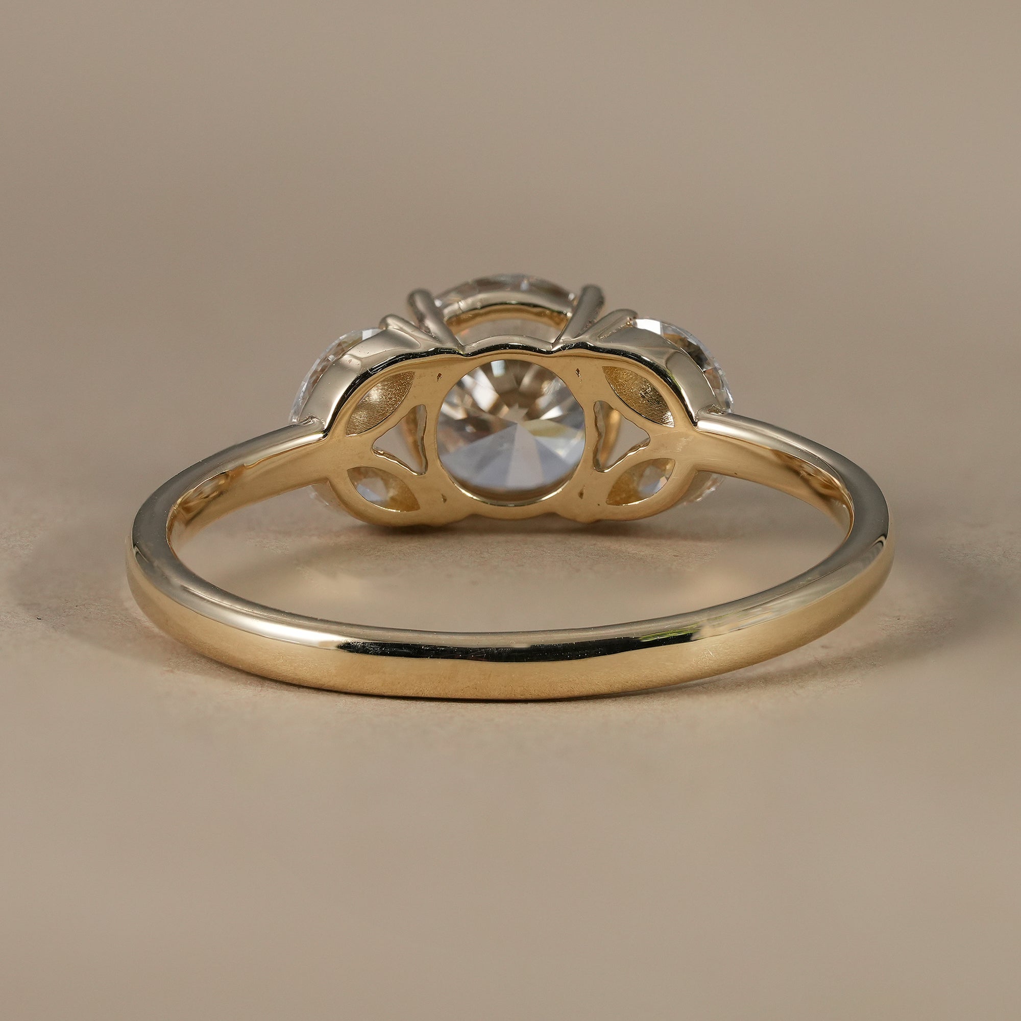 Floral Cluster Round Cut Lab Diamond Engagement Ring