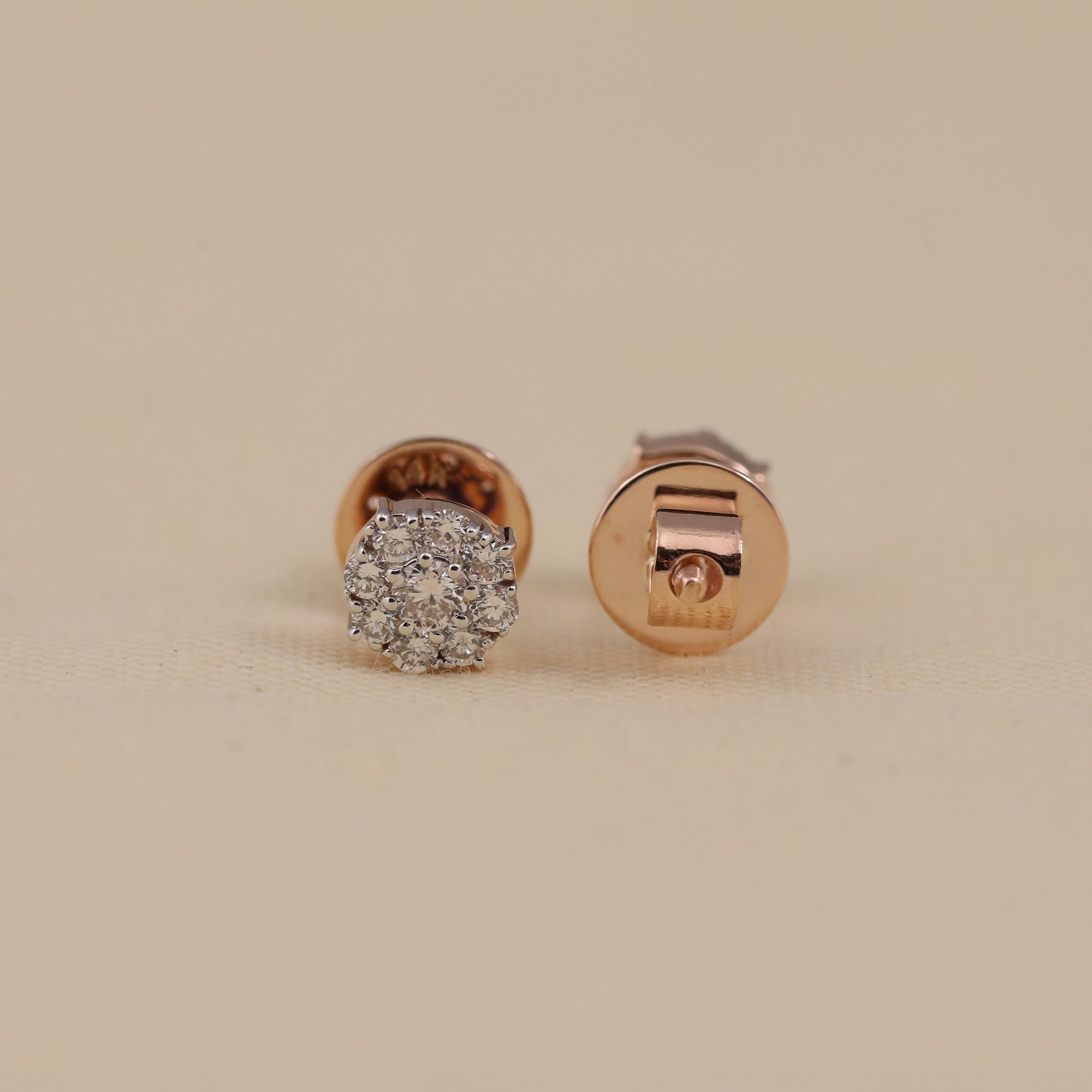 Elegant cluster diamond earrings suited for wedding or anniversary wear