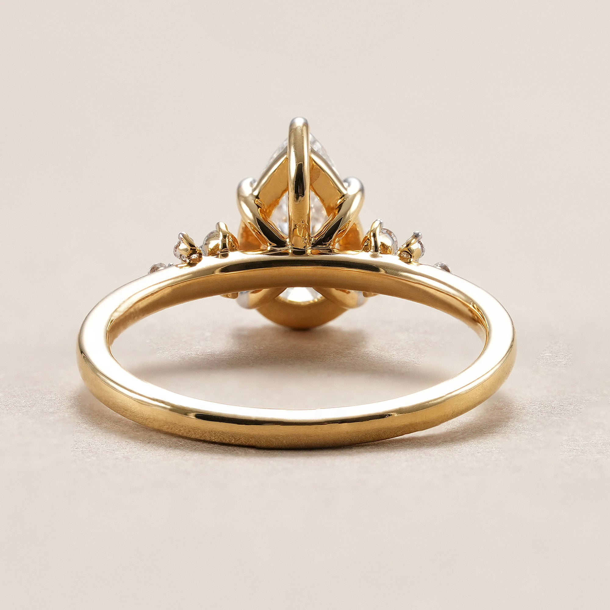Pear Cut Lab Grown Diamond Cluster Engagement Ring
