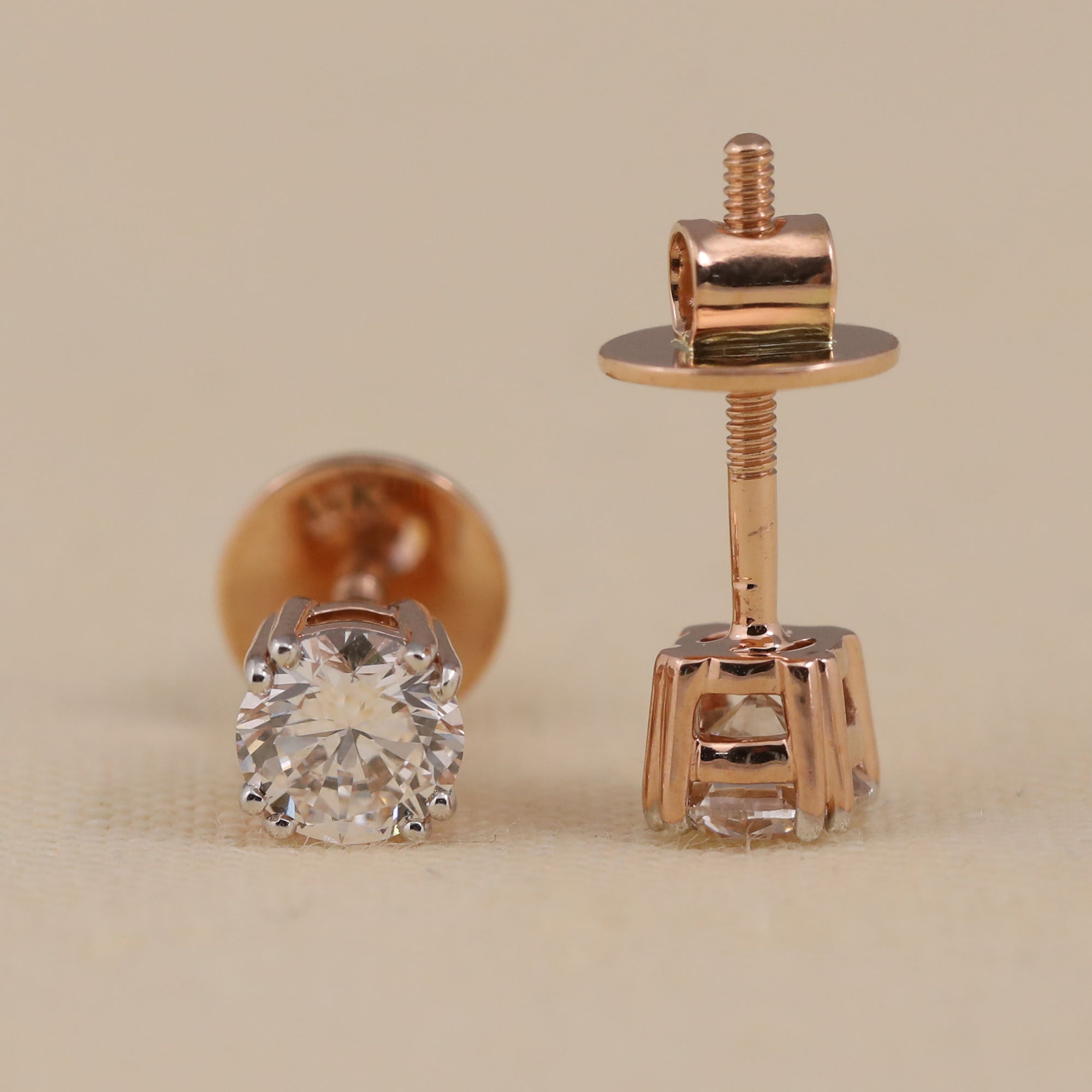 Elegant round diamond studs designed for weddings or special celebrations
