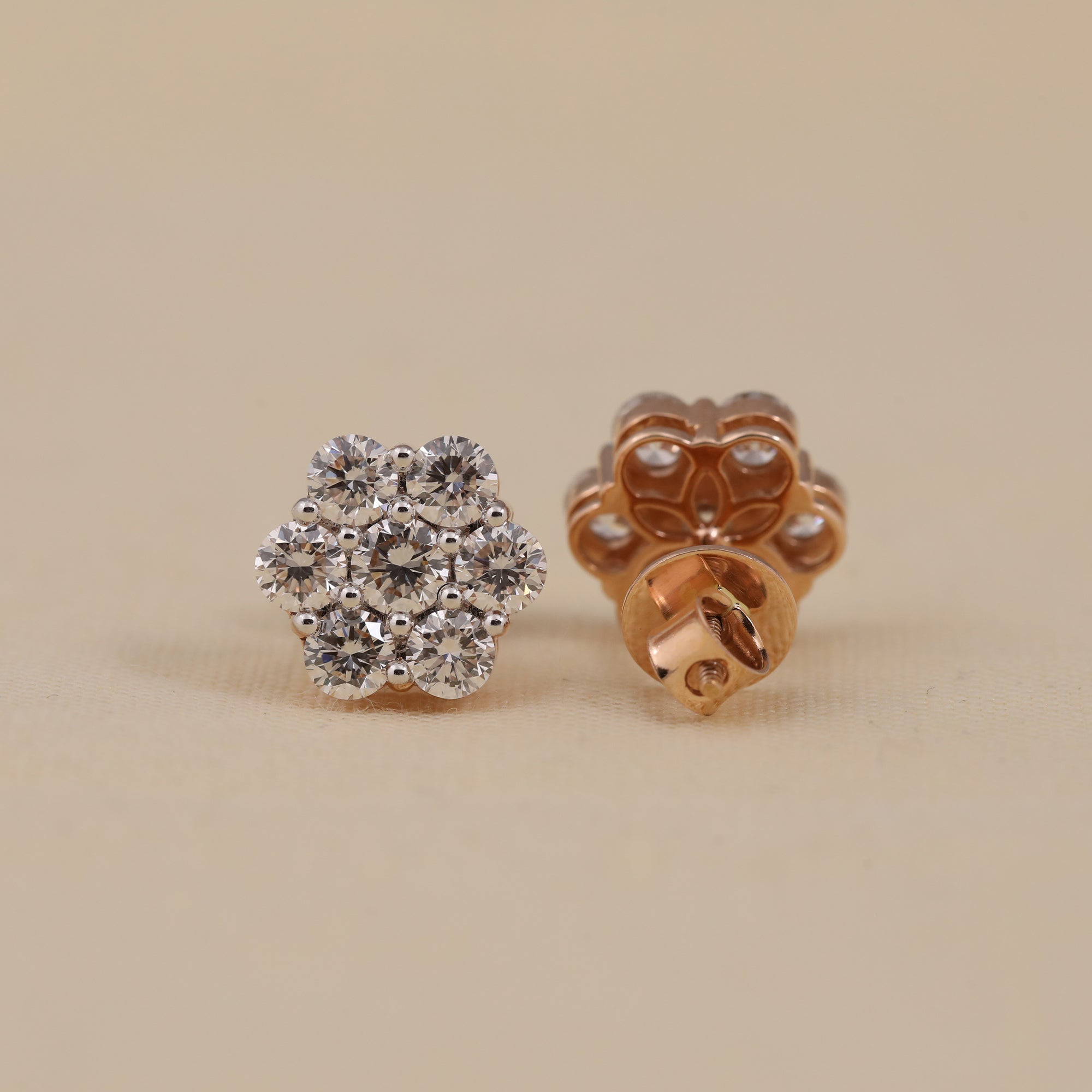 Floral diamond cluster earrings ideal for anniversary gifts or special occasions