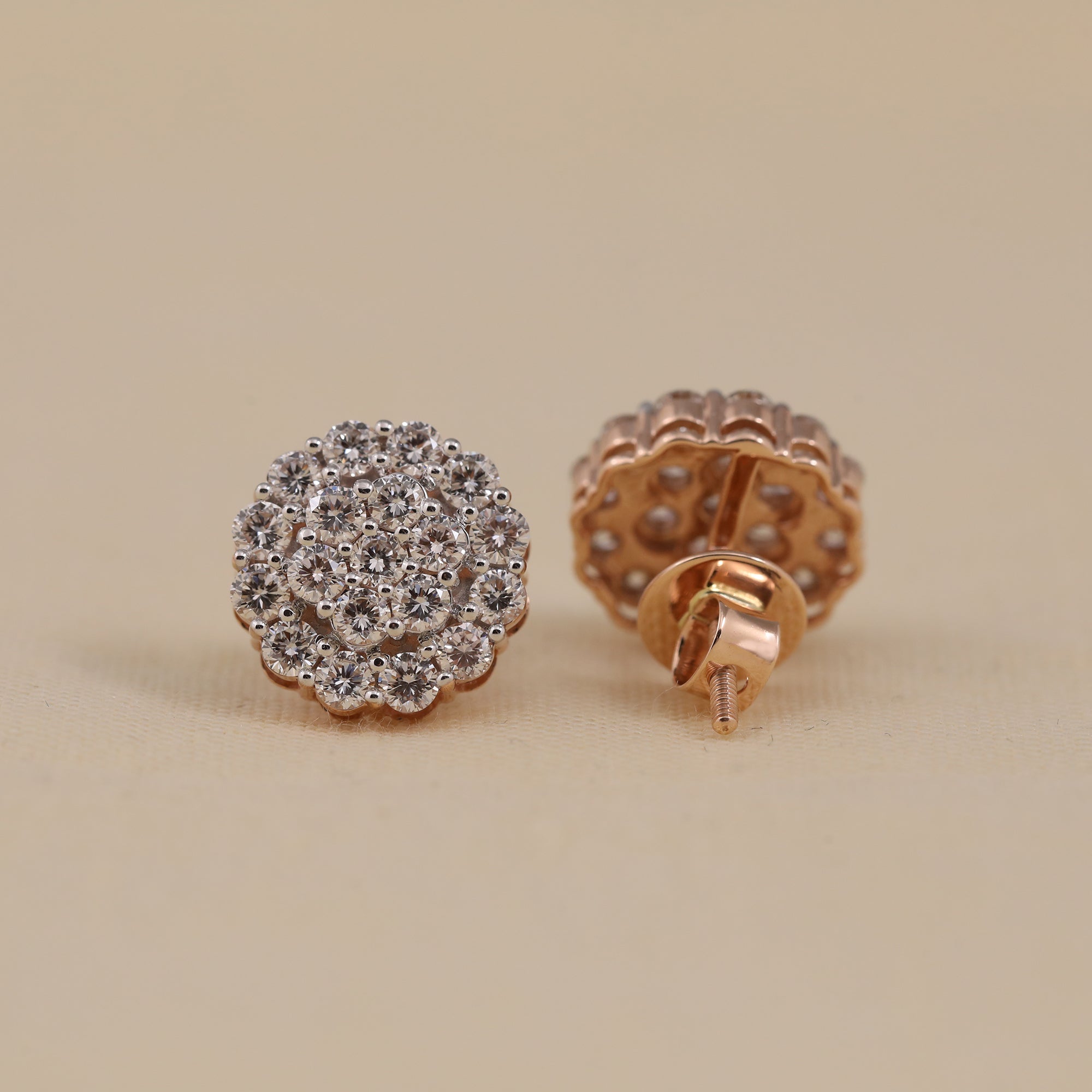 Sparkling cluster lab grown diamond studs designed for parties and special events
